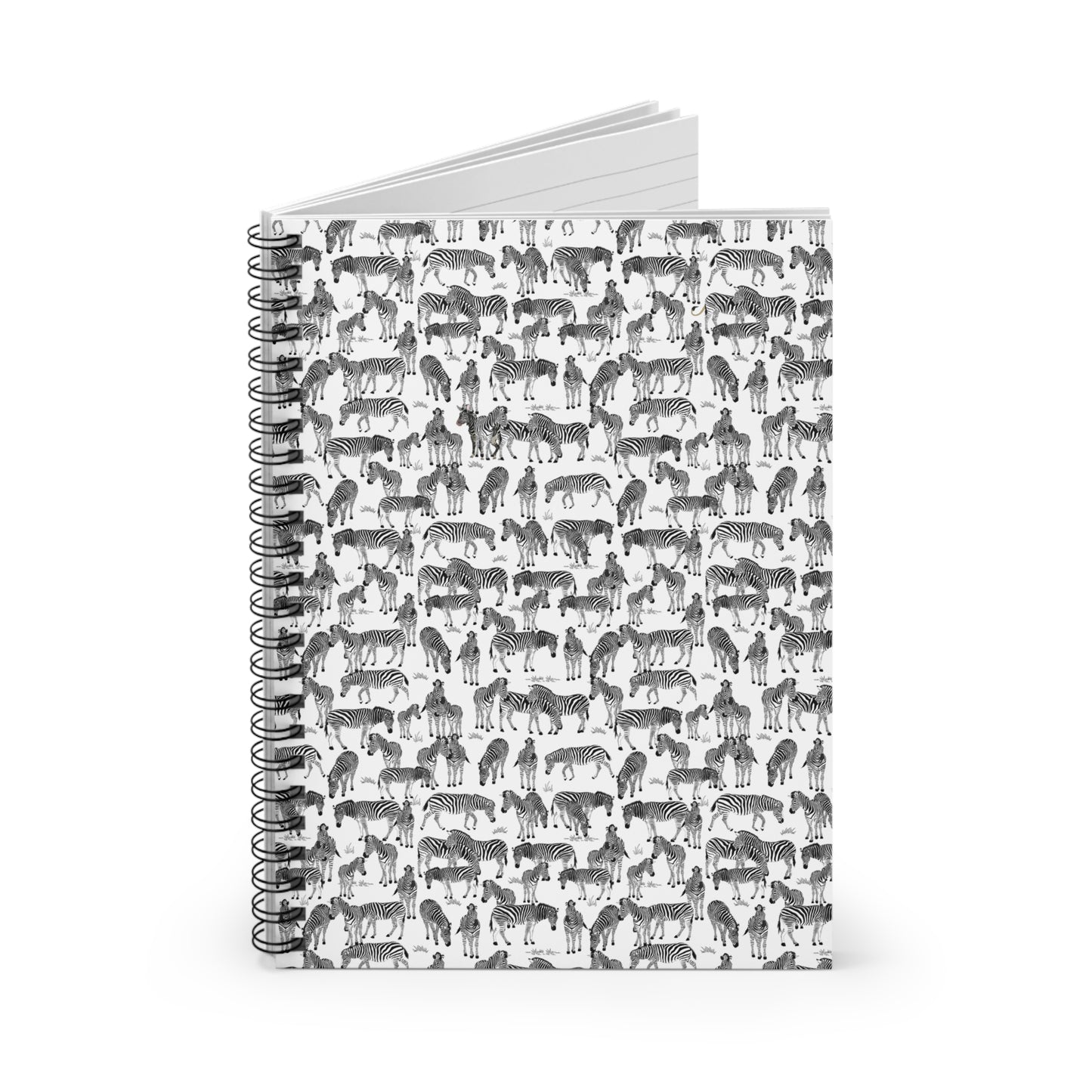 Zebra Herd Print Find the Odd One - Spiral Notebook (White) - Ruled Lines, Cute Stationery for Students, Gift for Animal Lovers, Journaling, Back to School, [...]