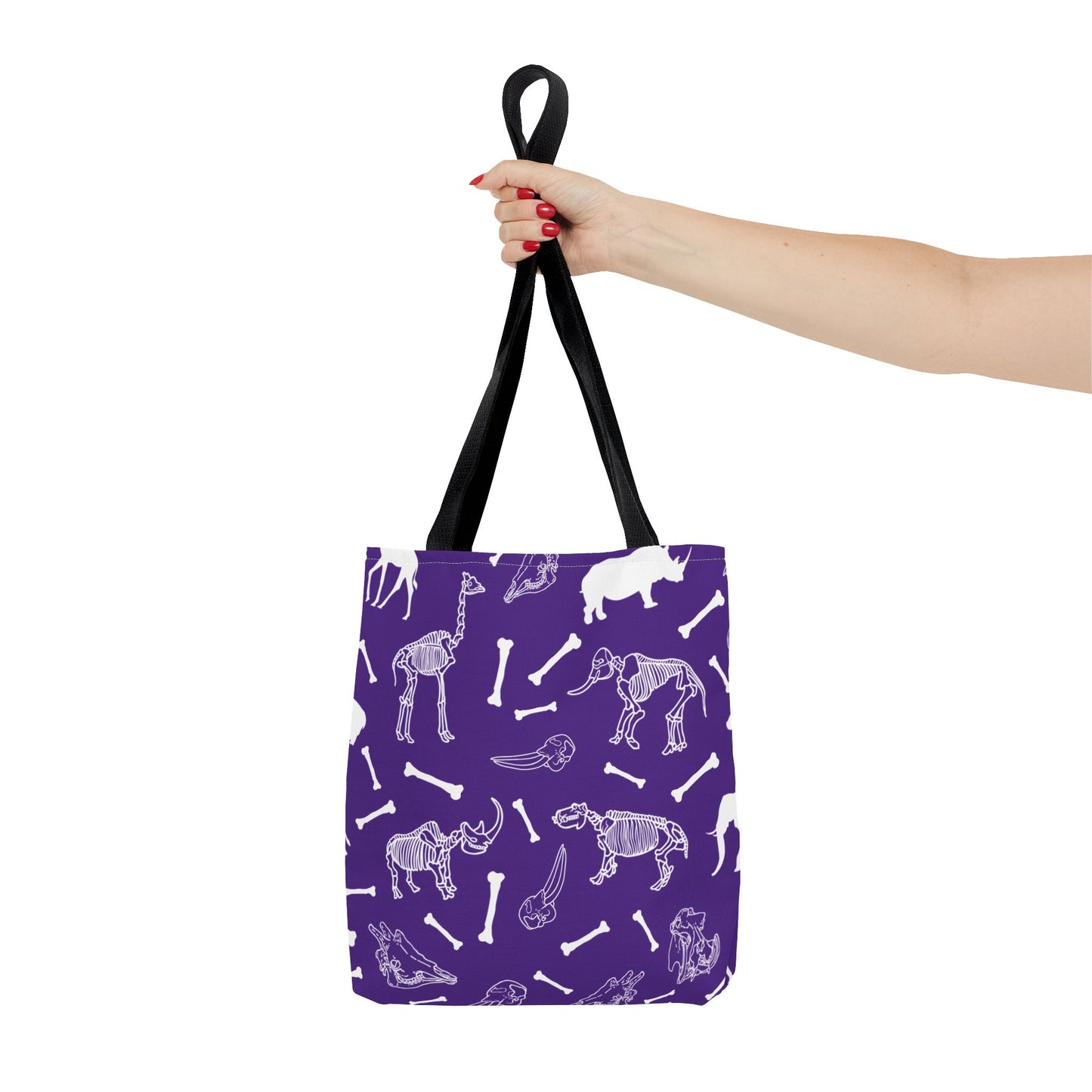 Whimsical Animal Skeletons Tote Bag (Purple), Perfect for Animal Lovers, Halloween, Eco-Friendly Bag, Gift for Pet Owners, Shopping Bag, Halloween Gift