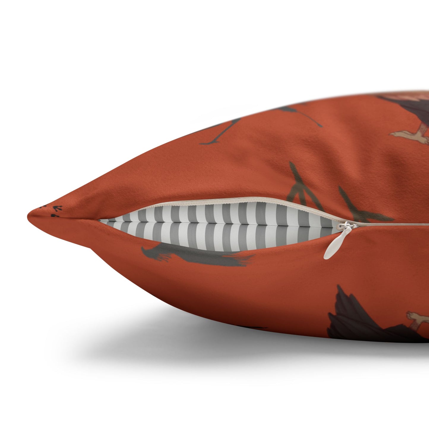 Safari Bird Lux Faux Suede Pillow Cover (Tsavo Dust) – 18" x 18" & 20" x 20"