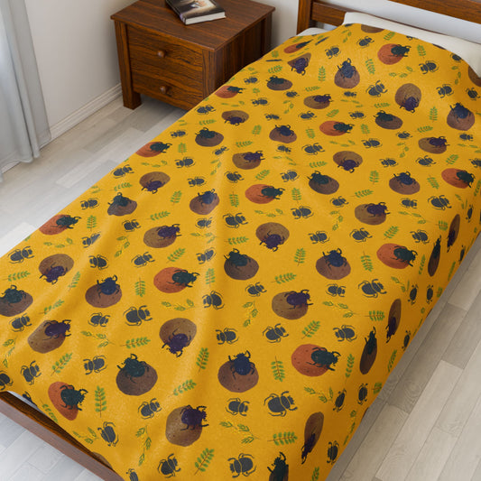 Dung Beetle Velveteen Plush Blanket