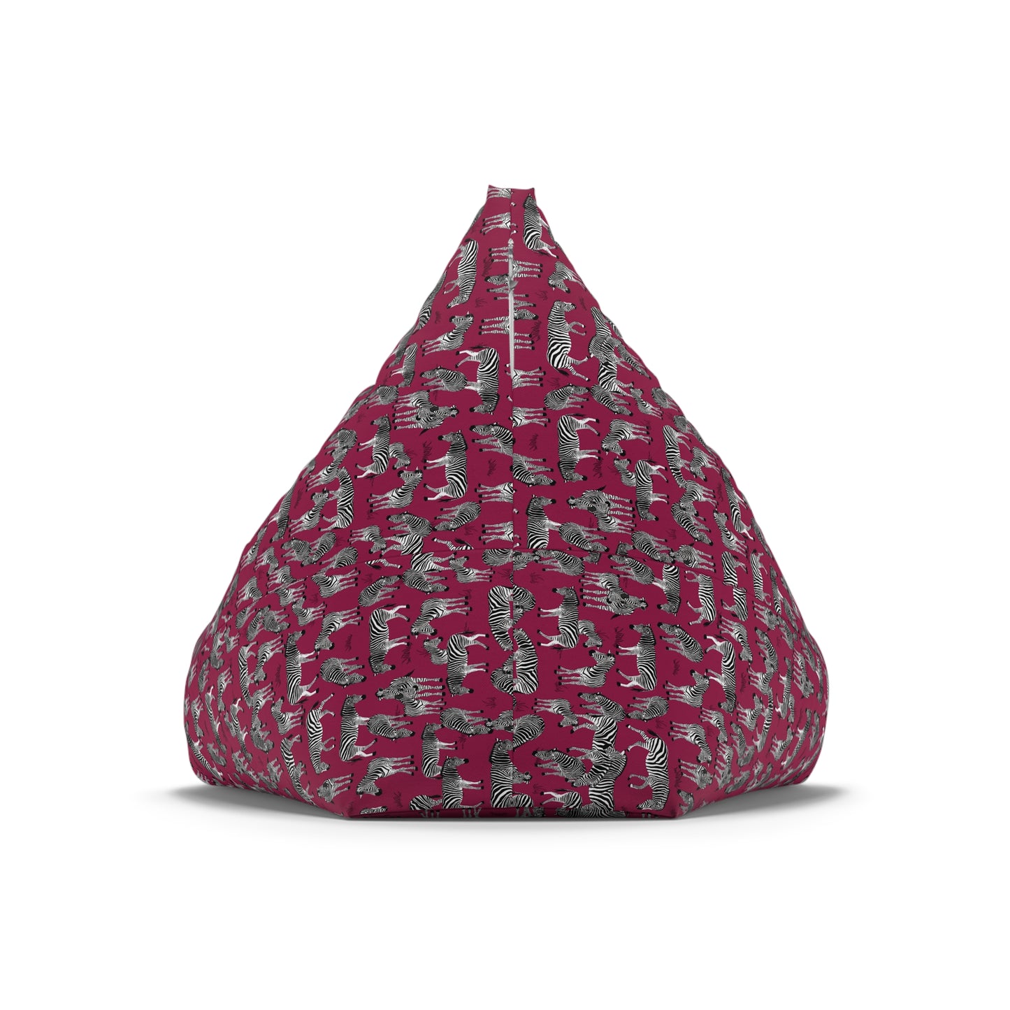 Bean Bag Chair Cover - Zebra Herd Pattern (Crimson Berry)