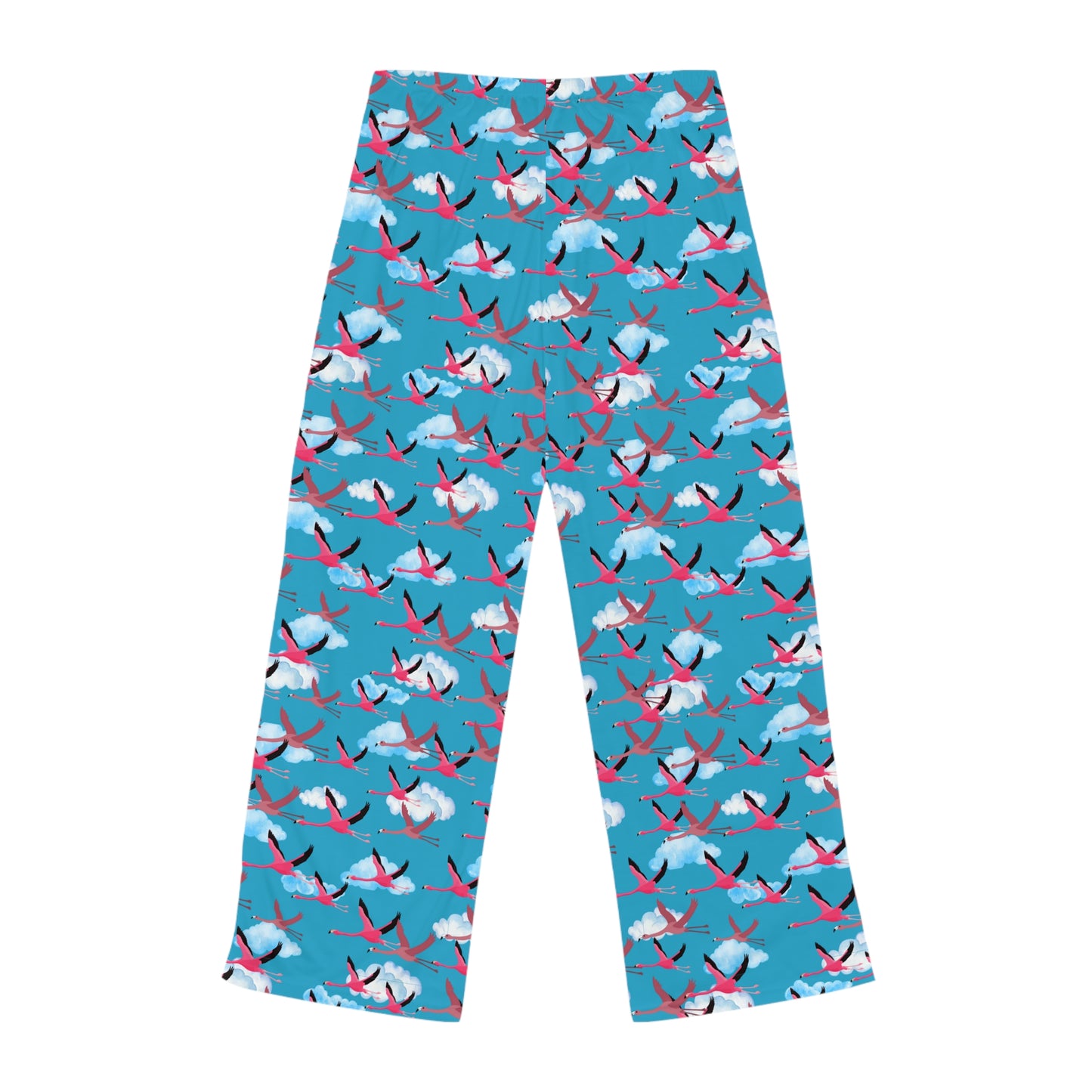 Whimsical Flying Flamingo Women's Pajama Pants, Cozy Loungewear, Fun Sleepwear, Shark Print PJs, Unique Gift for Her, Relaxation Essentials