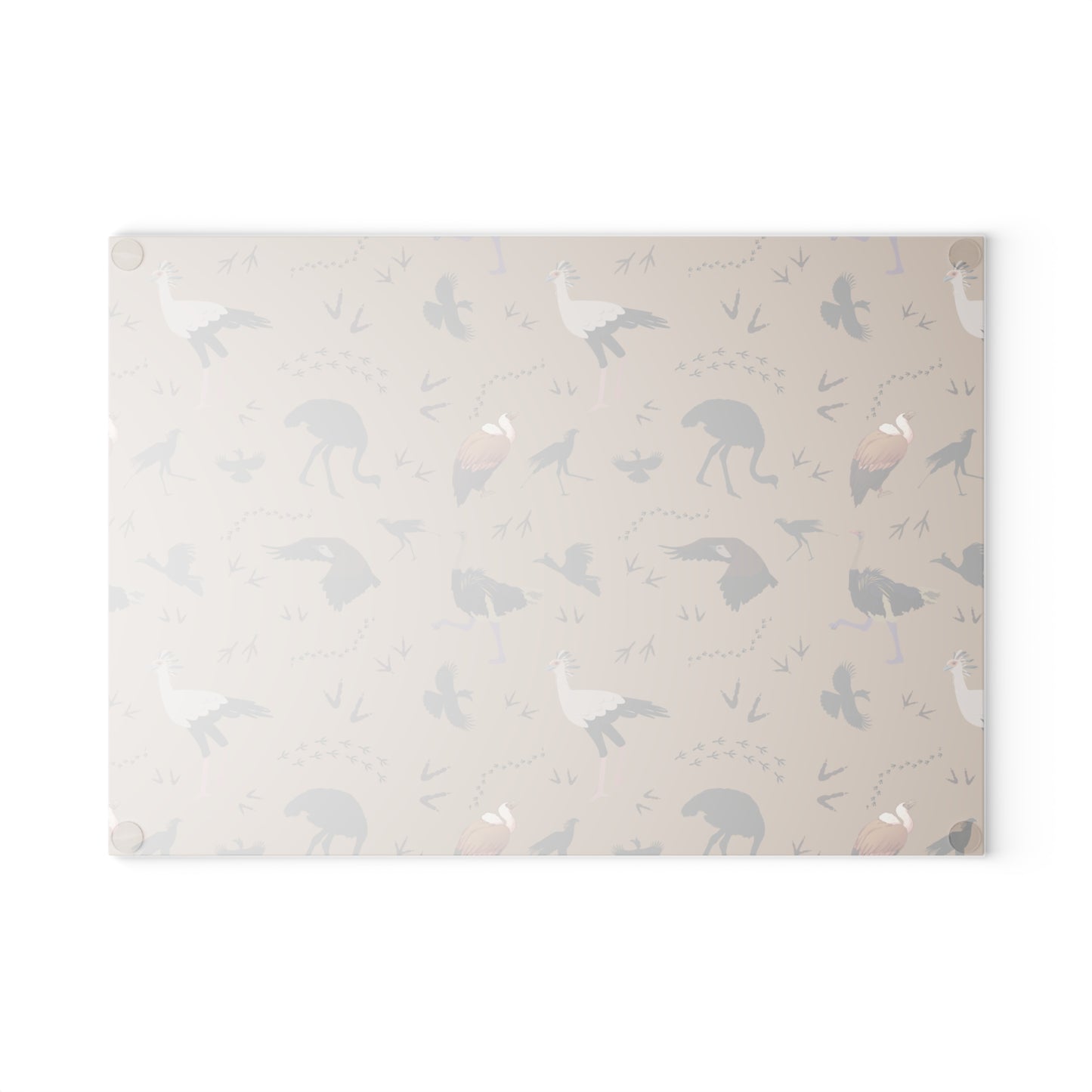 Safari Bird Glass Cutting Board