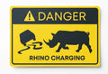 Sticker - Wildlife Warning Sign - Rhino