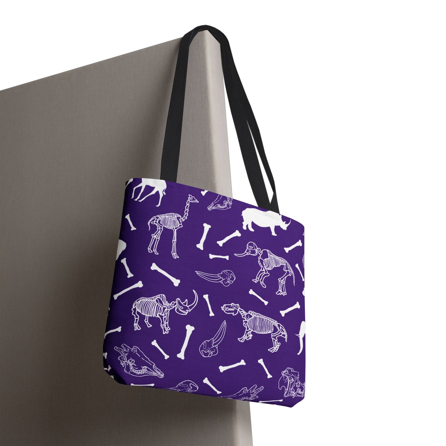Whimsical Animal Skeletons Tote Bag (Purple), Perfect for Animal Lovers, Halloween, Eco-Friendly Bag, Gift for Pet Owners, Shopping Bag, Halloween Gift