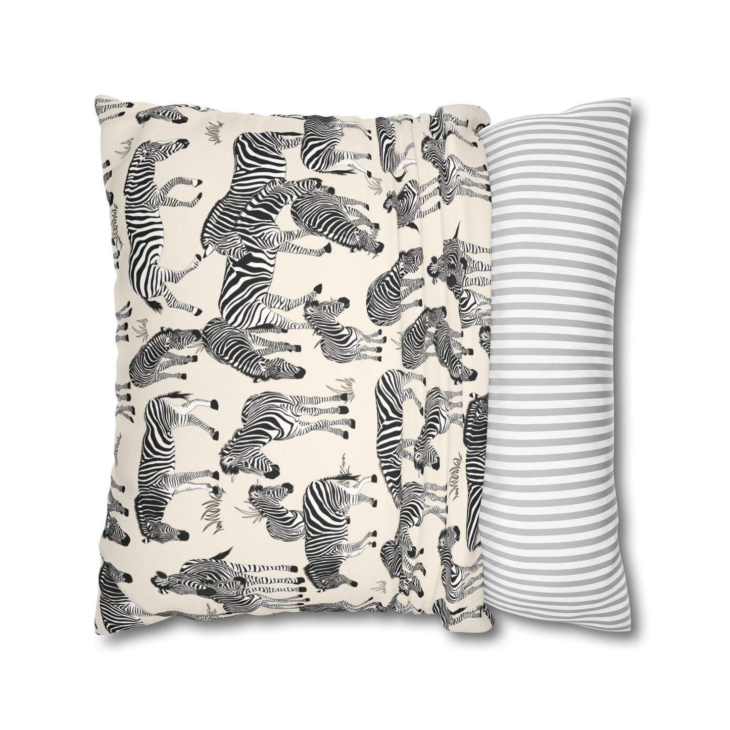 Zebra Herd Lux Faux Suede Throw Pillow Cover – 18" x 18" & 20" x 20"