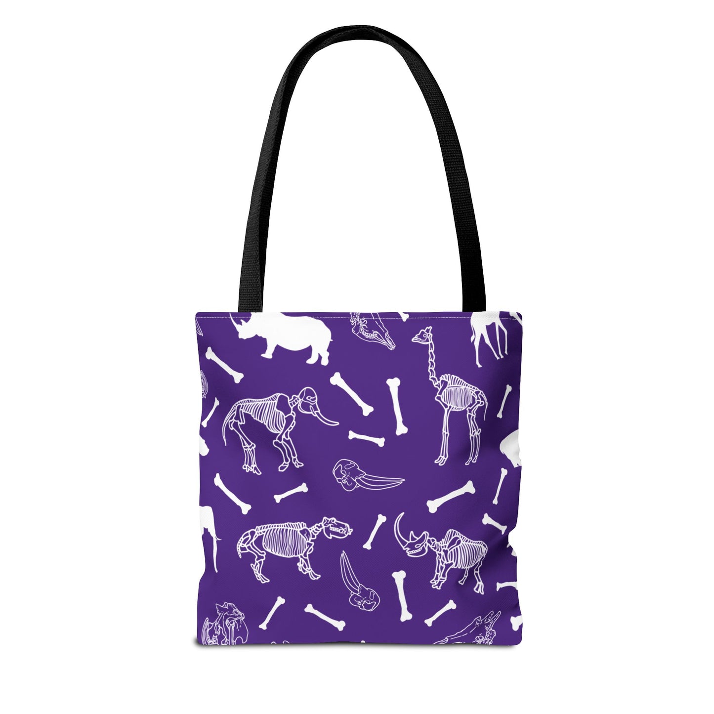 Whimsical Animal Skeletons Tote Bag (Purple), Perfect for Animal Lovers, Halloween, Eco-Friendly Bag, Gift for Pet Owners, Shopping Bag, Halloween Gift