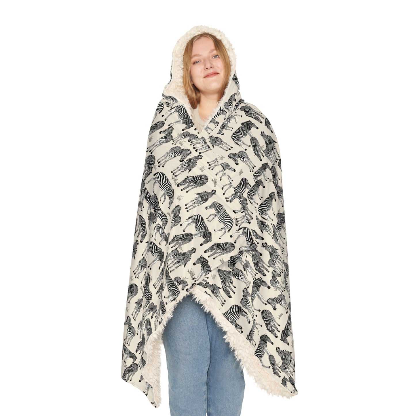 Zebra Herd Hooded Snuggle Blanket