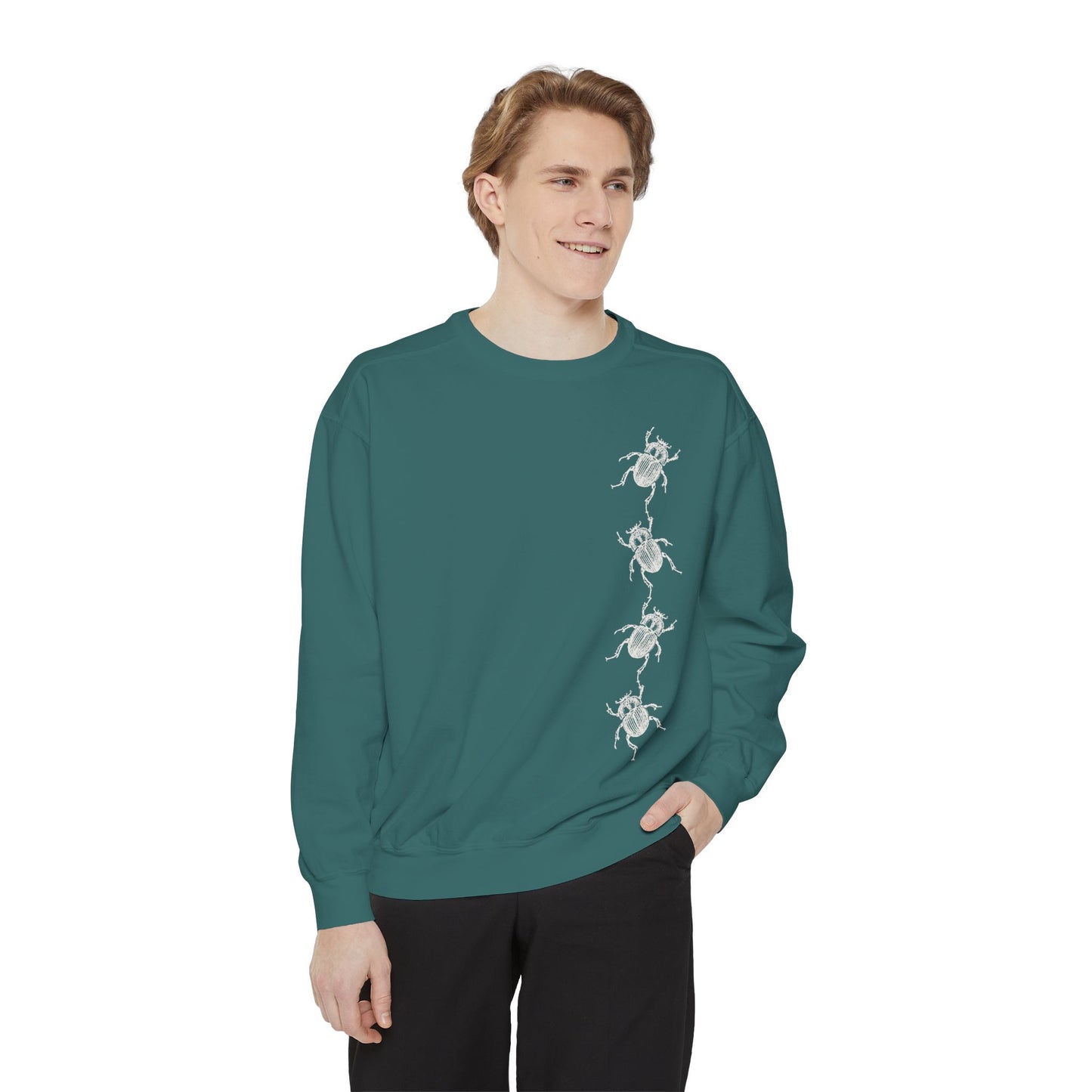 Dung Beetle Chain Design Sweatshirt, Cozy Unisex Pullover, Perfect for Nature Lovers, Gifts for Biologists, Casual Layering Piece