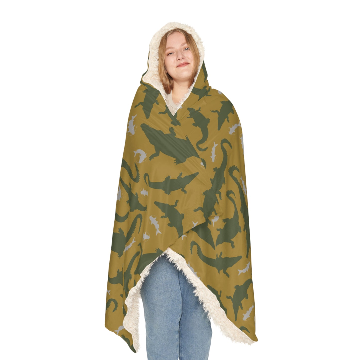 Crocodile Float Hooded Snuggle Blanket