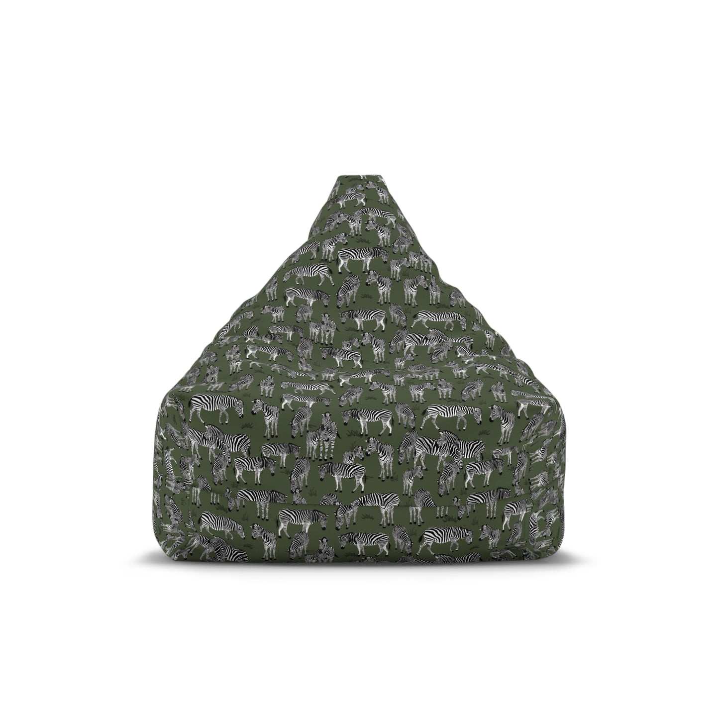 Bean Bag Chair Cover - Zebra Herd Pattern (Moss)
