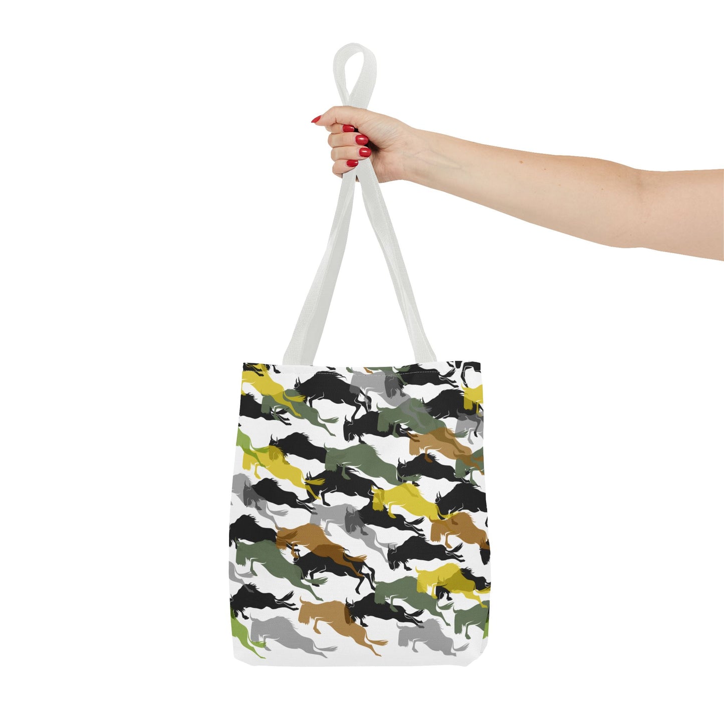 Wildebeest Crossing Tote Bag - White