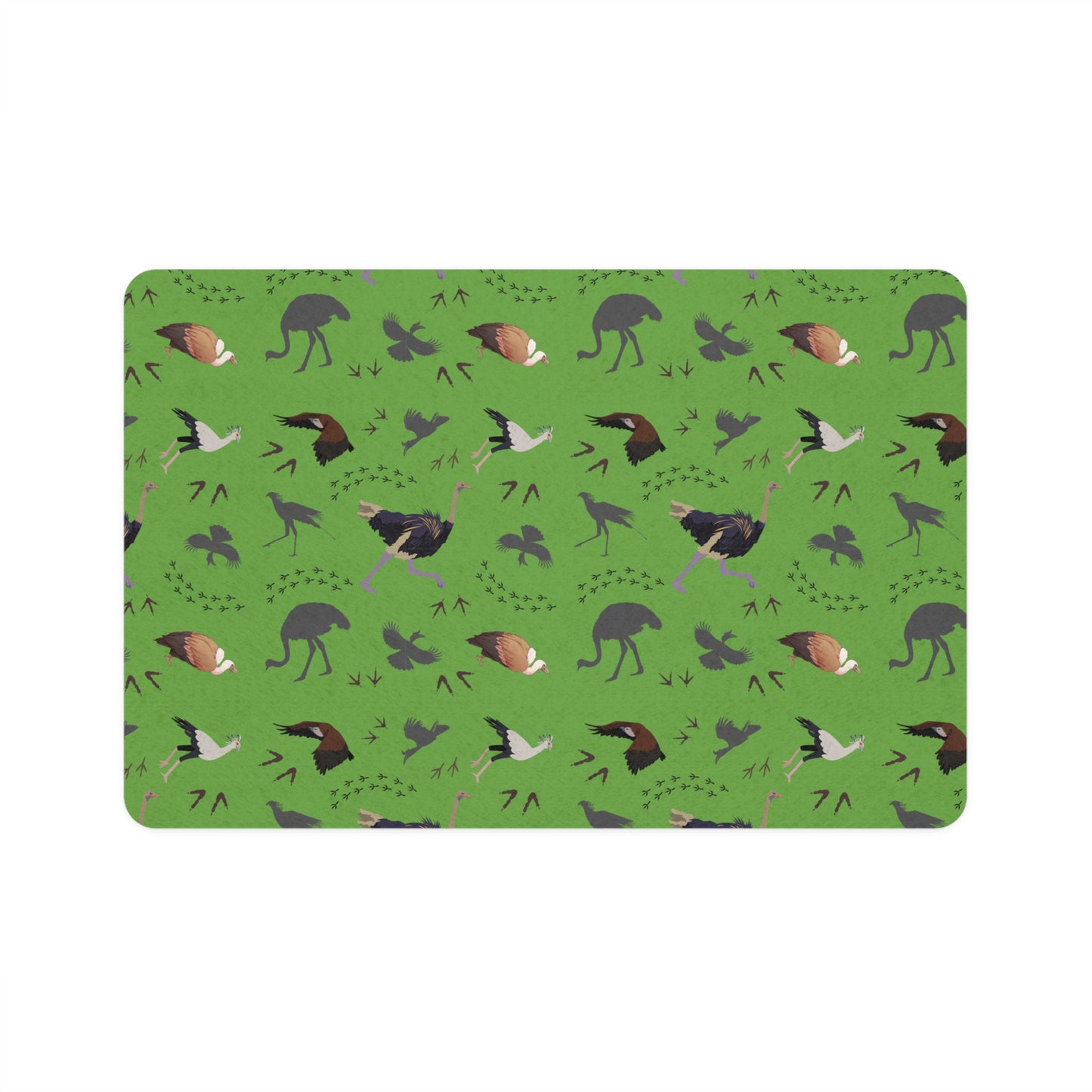 Whimsical Safari Bird Pet Food Mat for Dogs & Cats, Non-Slip Pet Feeding Place, Cute Animal Print, Dog/Cat Feeding Mat, Home Decor for Pet Lovers