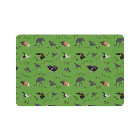Whimsical Safari Bird Pet Food Mat for Dogs & Cats, Non-Slip Pet Feeding Place, Cute Animal Print, Dog/Cat Feeding Mat, Home Decor for Pet Lovers