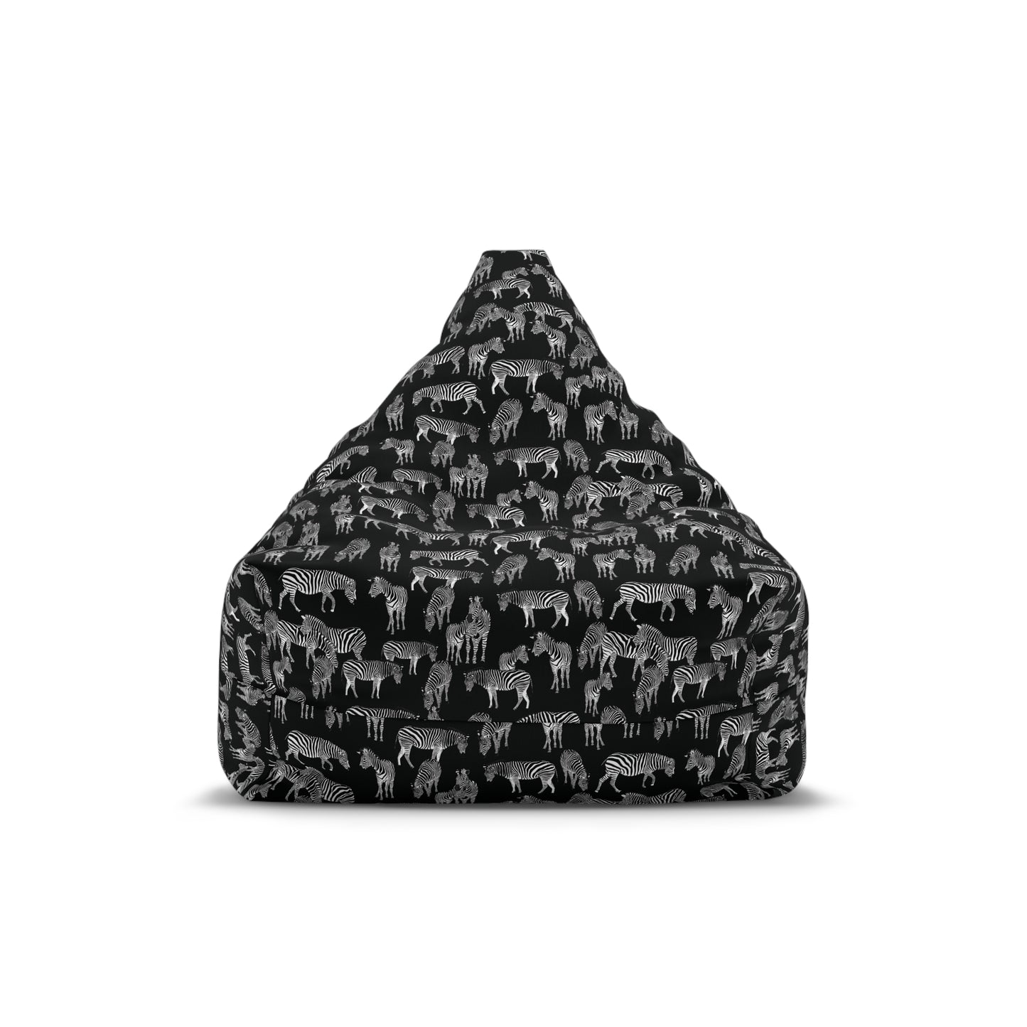 Bean Bag Chair Cover - Zebra Herd Pattern (Black)