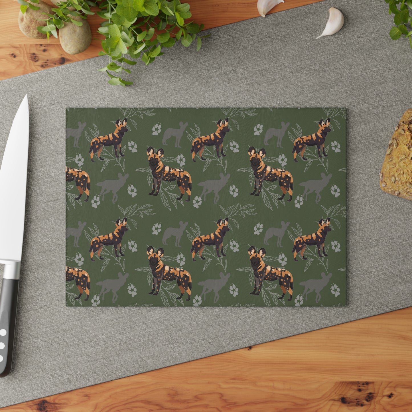 Wild Dog Pack Glass Cutting Board
