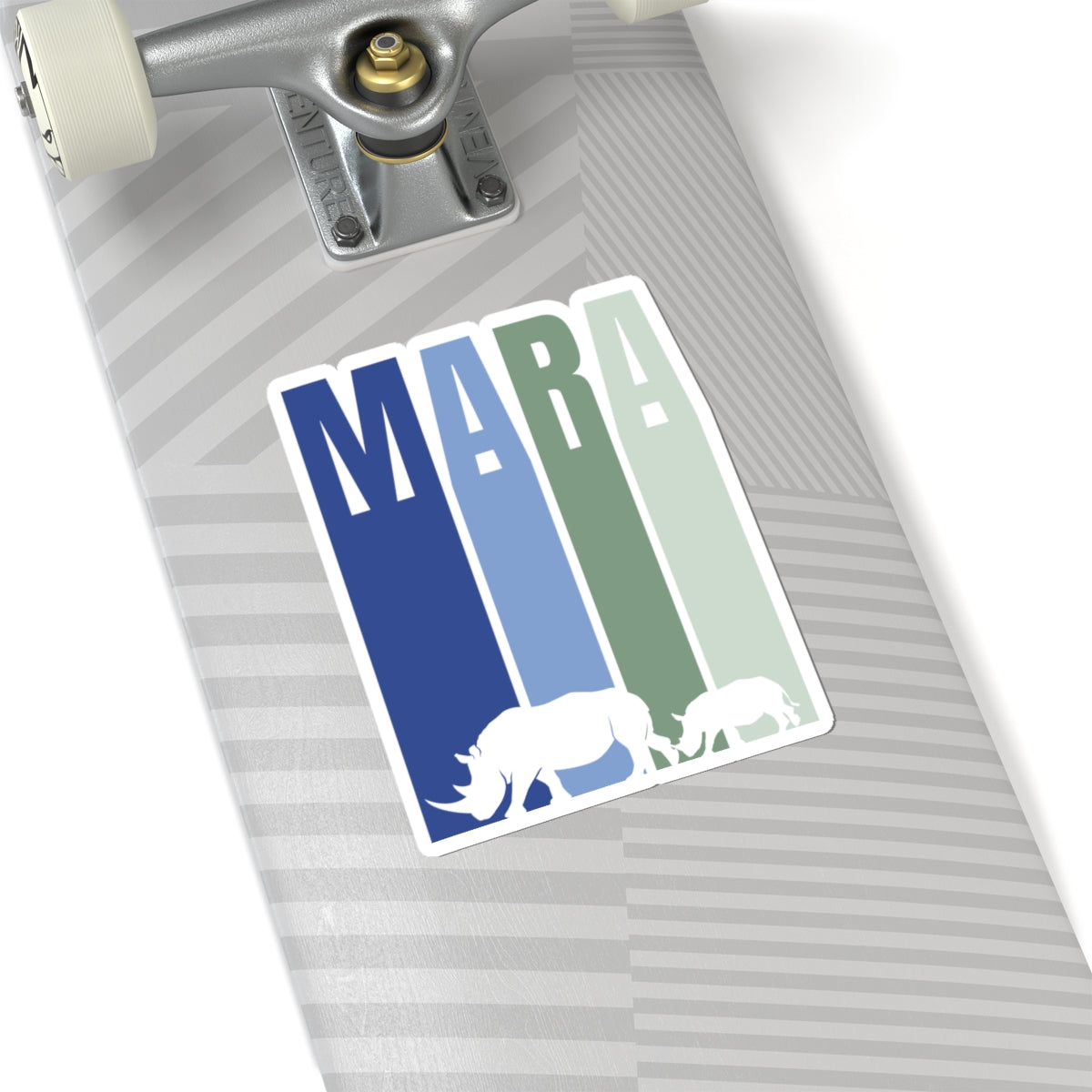 Safari Themed, Mummy and baby Rhino, Masai Mara, Blue, Vibrant Kiss-Cut Stickers for Laptop, Scrapbooking, Gifts, Eco-Friendly Decor, Customizable Designs