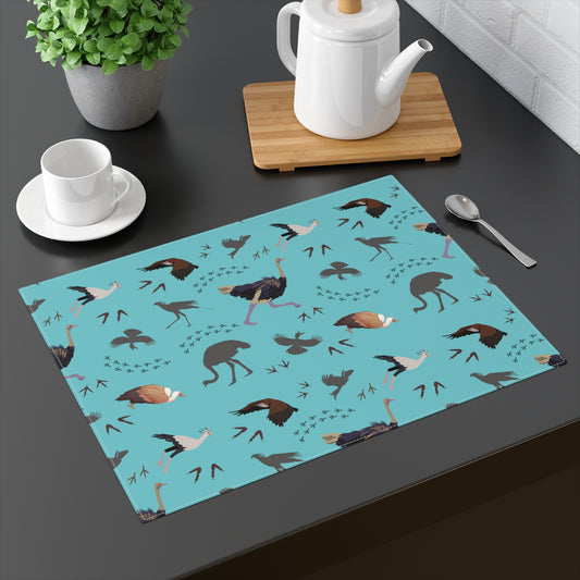 Placemat - Safari Bird Print (Sky Blue)