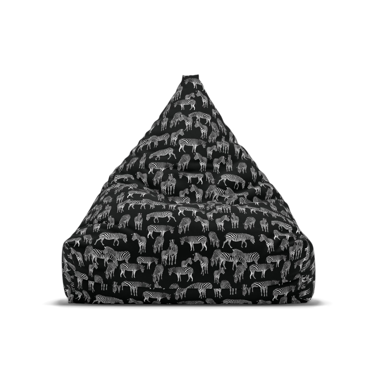 Bean Bag Chair Cover - Zebra Herd Pattern (Black)