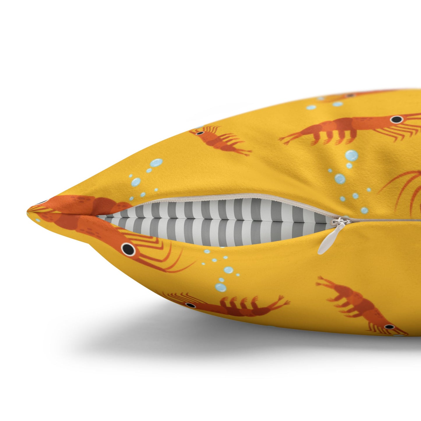 Dancing Shrimp Lux Faux Suede Throw Pillow Cover – 18" x 18" & 20" x 20"