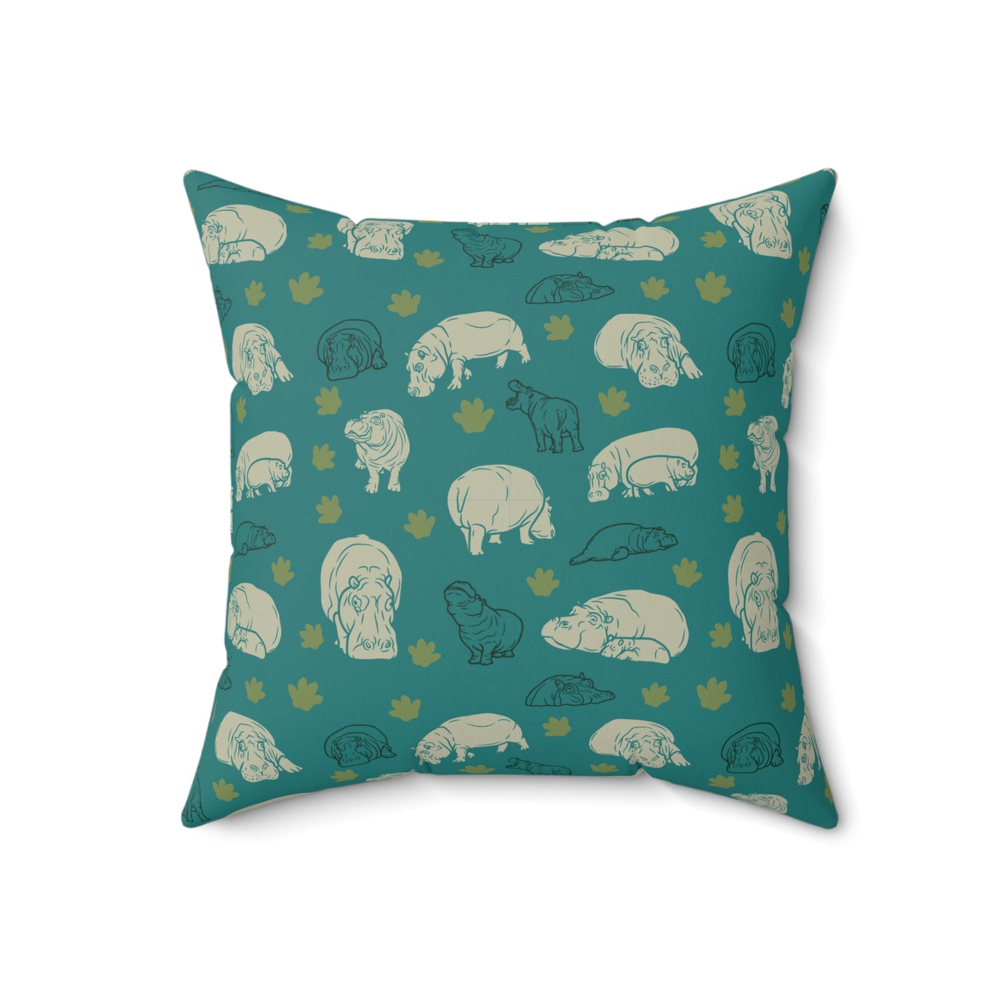 Hippo Pod Lux Faux Suede Throw Pillow with Insert - 18" x 18", 20" x 20"