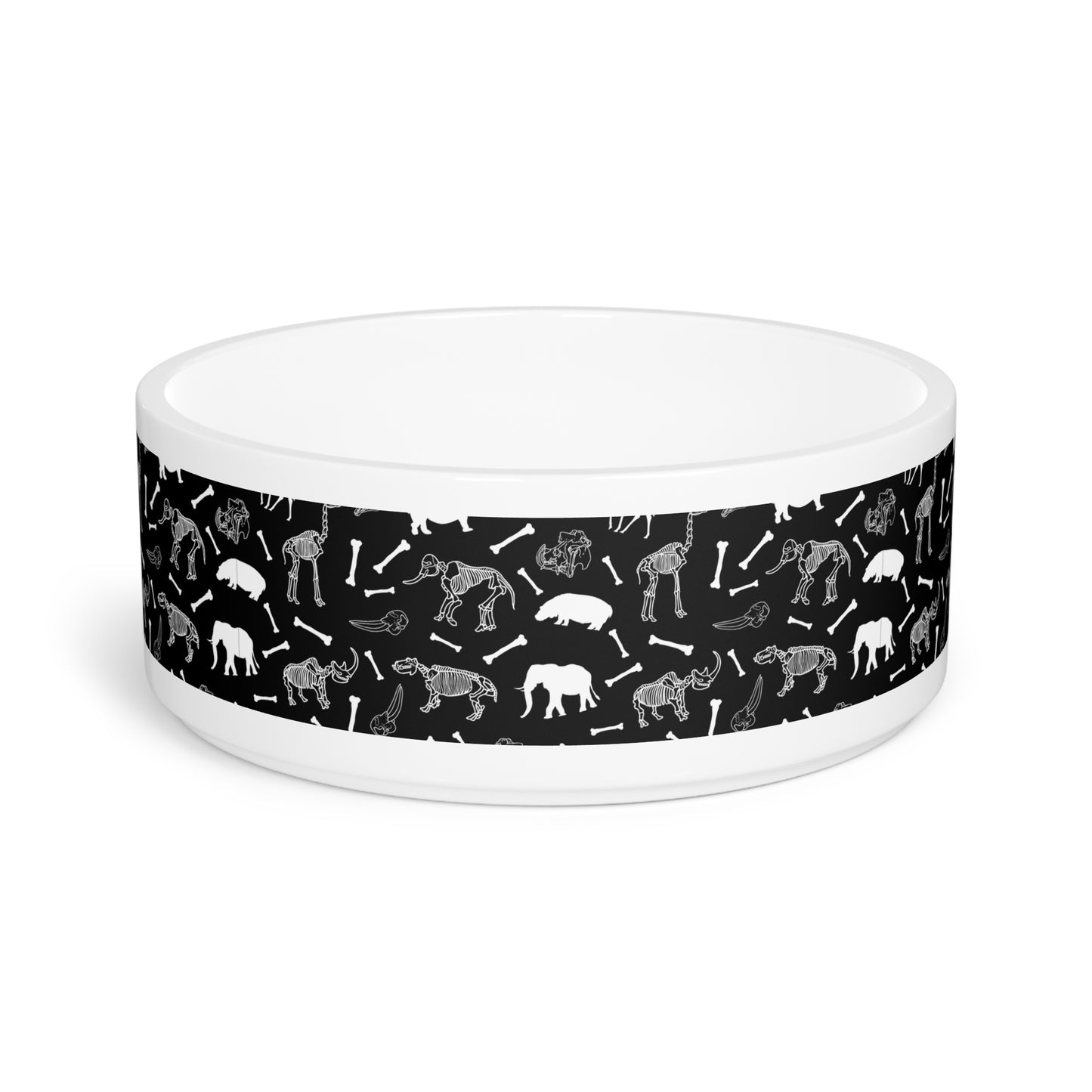 Stylish Pet Bowl with Safari Animal Skeleton Pattern, Dog Dish, Cat Bowl, Pet Supplies, Modern Pet Accessories