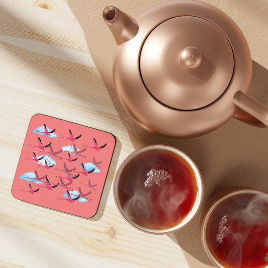 Coaster - Flying Flamingo Print  (Desert Rose)