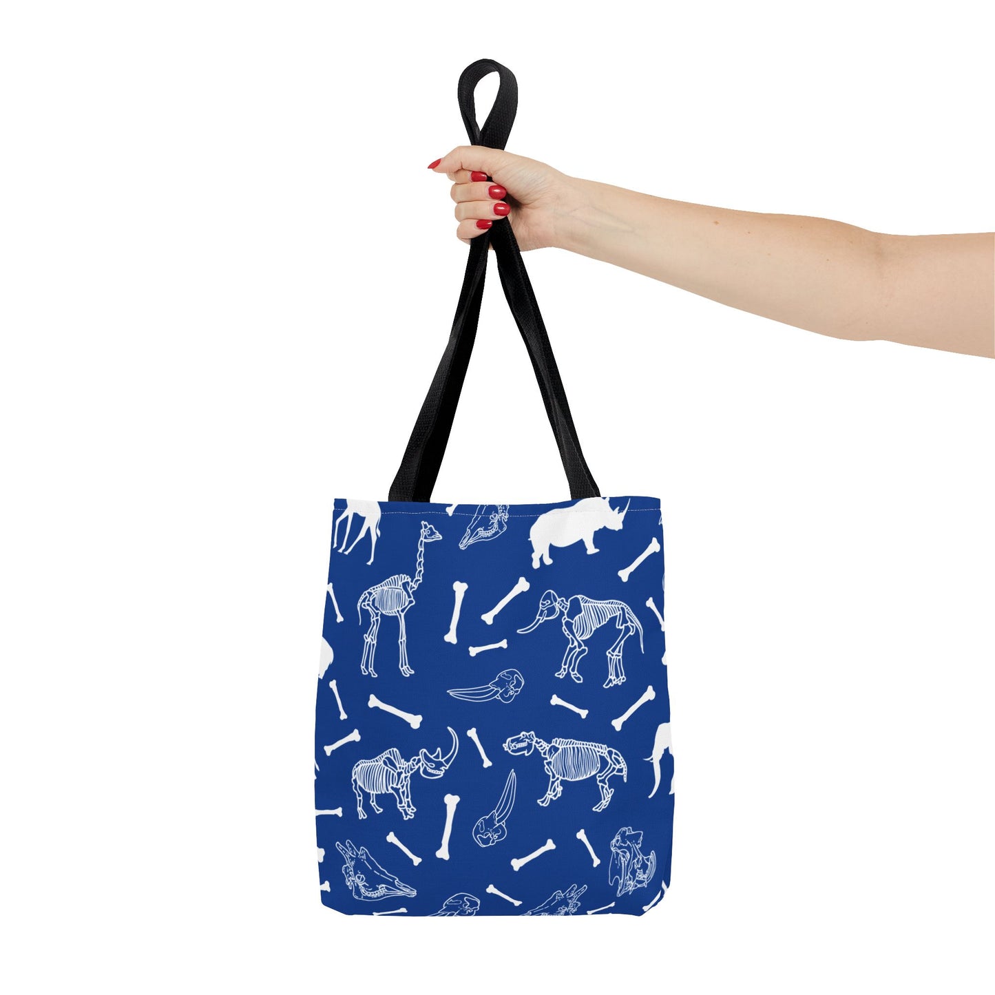 Whimsical Animal Skeletons Tote Bag (Blue), Perfect for Animal Lovers, Halloween, Eco-Friendly Bag, Gift for Pet Owners, Shopping Bag, Halloween Gift