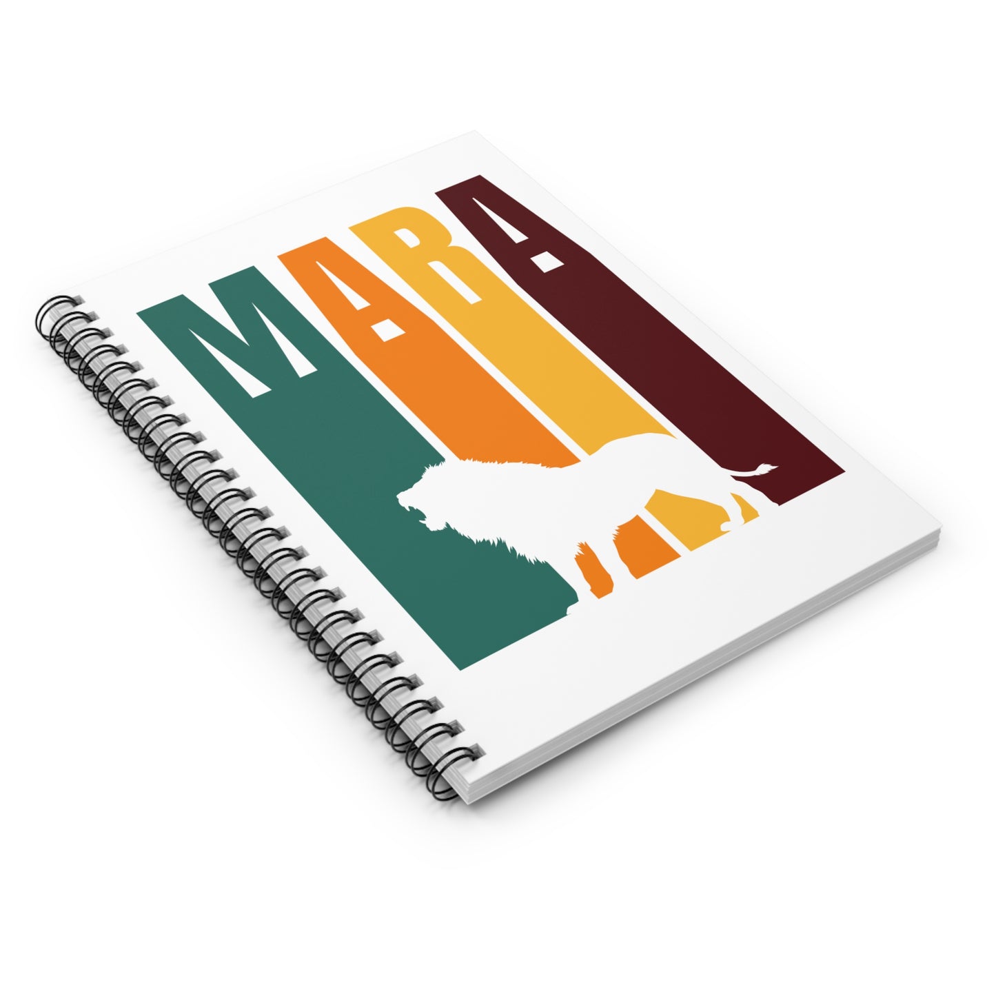 Lion in the Mara Spiral Notebook - Ruled Line | Eco-Friendly Journal, Masai Mara Safari, Travel Planner, Gift for Animal Lovers, Creative Writing, Nature Enthusiasts