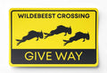Sticker - Wildlife Warning Sign - Wildebeest