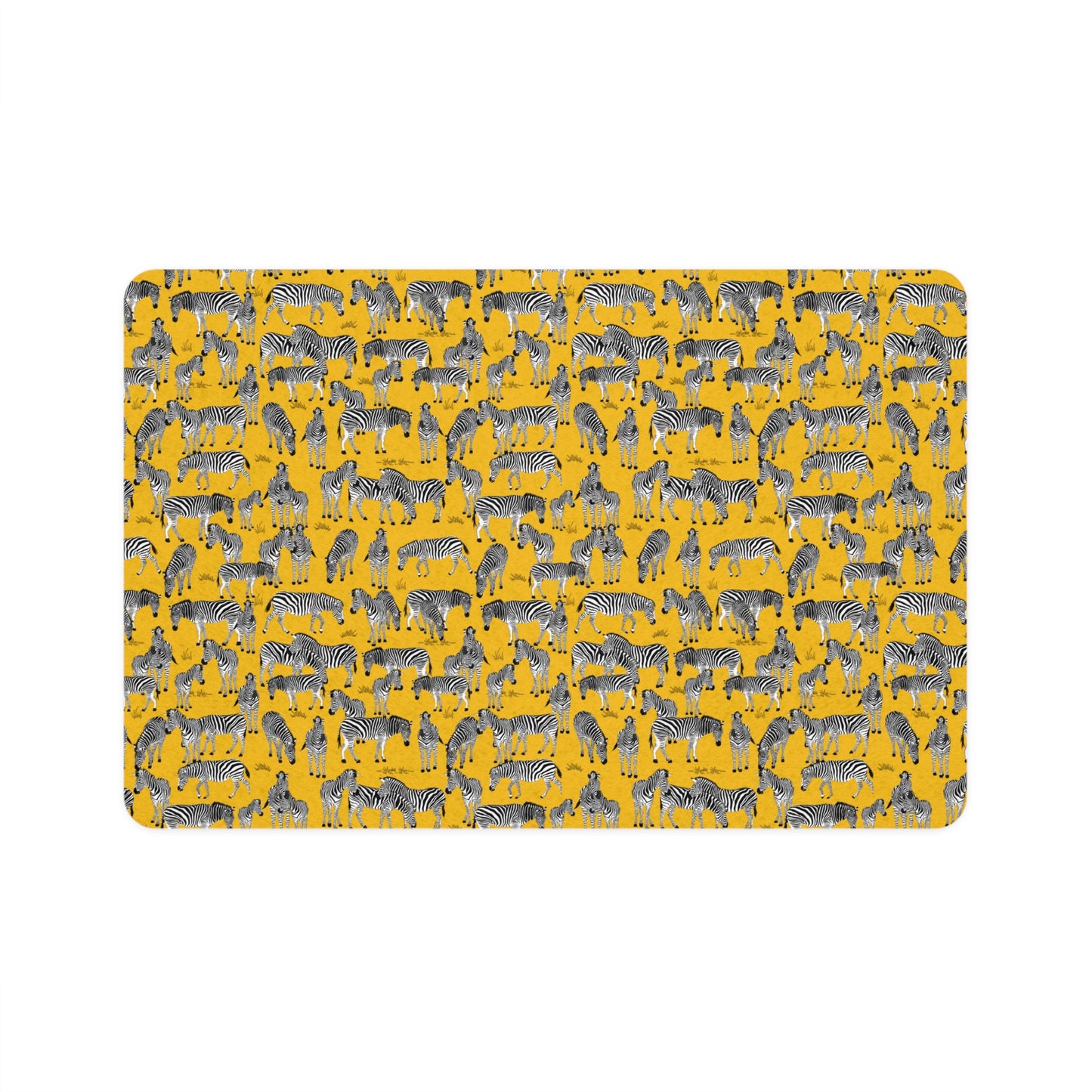 Whimsical Zebra Herd Pet Food Mat for Dogs & Cats, Non-Slip Pet Feeding Place, Cute Animal Print, Dog/Cat Feeding Mat, Home Decor for Pet Lovers