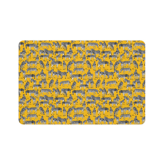 Whimsical Zebra Herd Pet Food Mat for Dogs & Cats, Non-Slip Pet Feeding Place, Cute Animal Print, Dog/Cat Feeding Mat, Home Decor for Pet Lovers