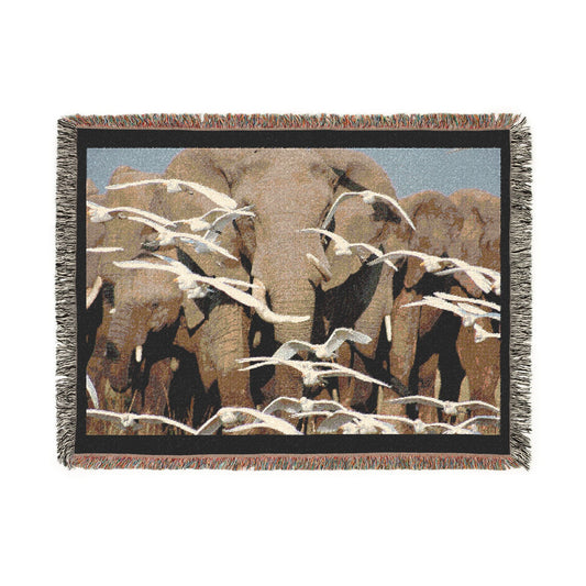 Woven Blanket "Elephant Serenade"
