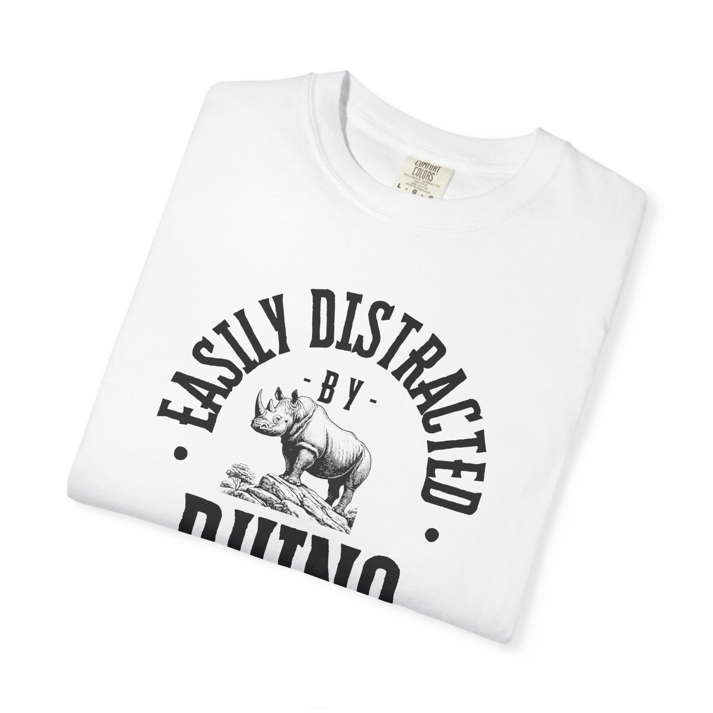 Easily Distracted by Rhino T-Shirt, Funny Gift for Animal Lovers, Casual Unisex Tee, Birthday Gift, Rhino Shirt, Nature Lover Apparel