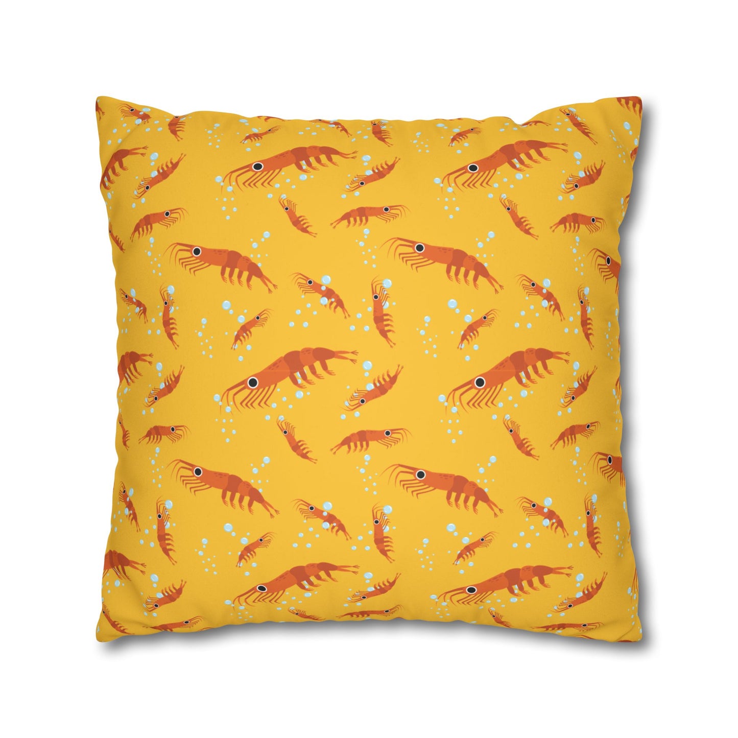 Dancing Shrimp Lux Faux Suede Throw Pillow Cover – 18" x 18" & 20" x 20"