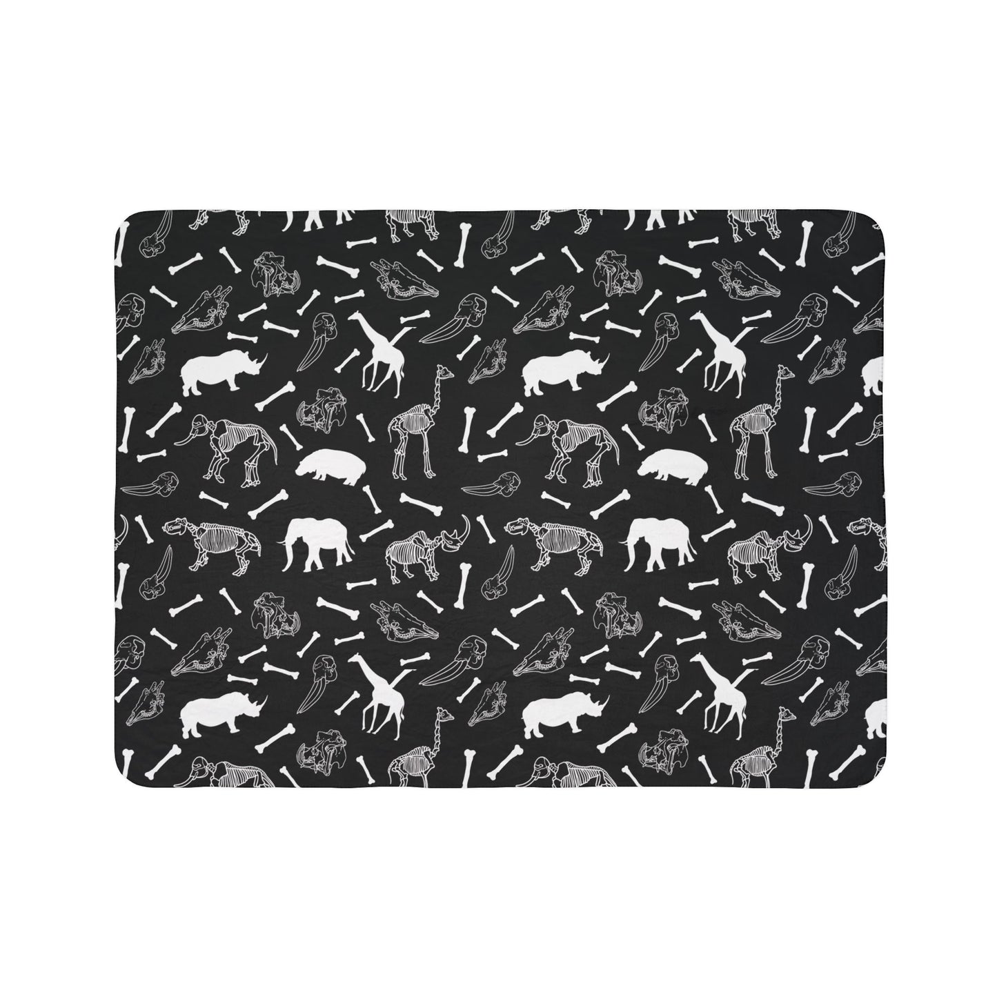 Animal Skeleton Fleece Sherpa Blanket