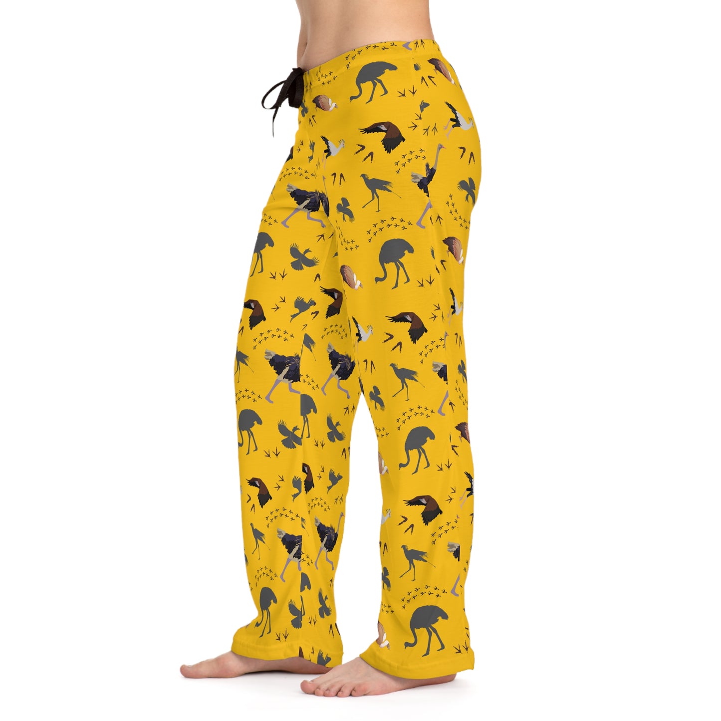Whimsical Safari Bird Women's Pajama Pants, Cozy Loungewear, Fun Sleepwear, Shark Print PJs, Unique Gift for Her, Relaxation Essentials
