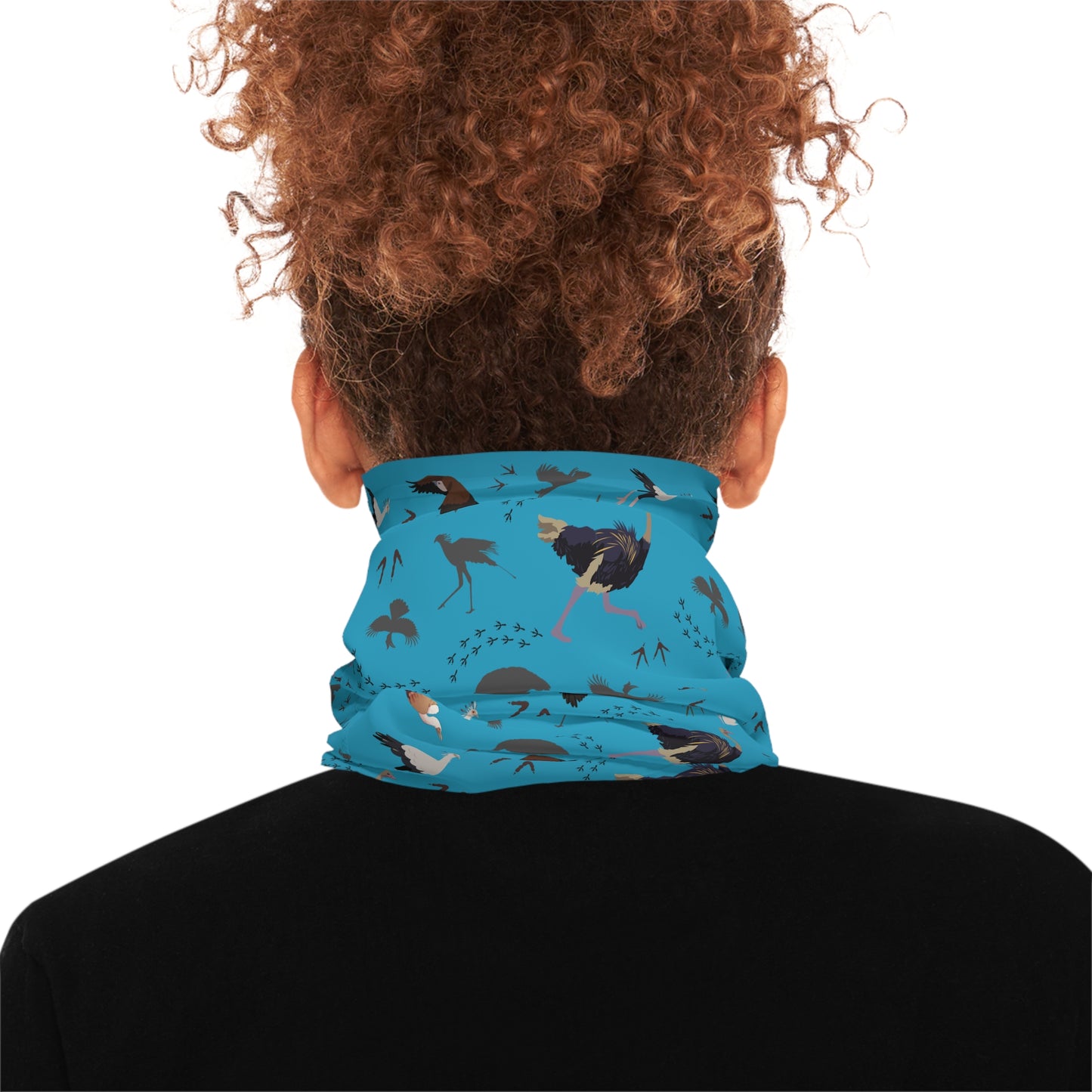 Colorful Lightweight Safari Bird Neck Gaiter with Safari Bird Design (Turquoise), Outdoor Accessory, Unique Gift, Hiking Gear, Nature-Themed Scarf