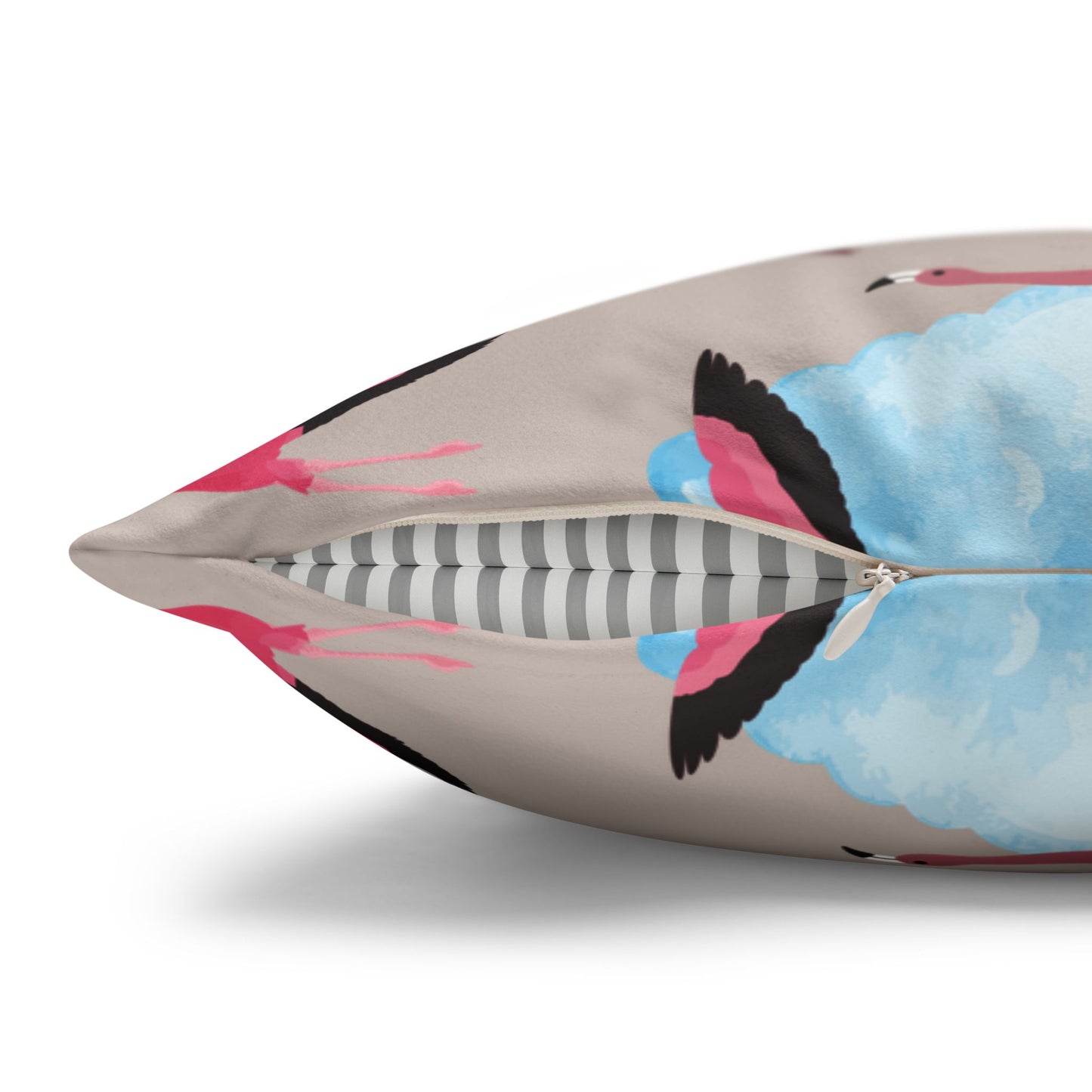 Flying Flamingo Lux Faux Suede Pillow Cover (Wild Clay) – 18" x 18" & 20" x 20"