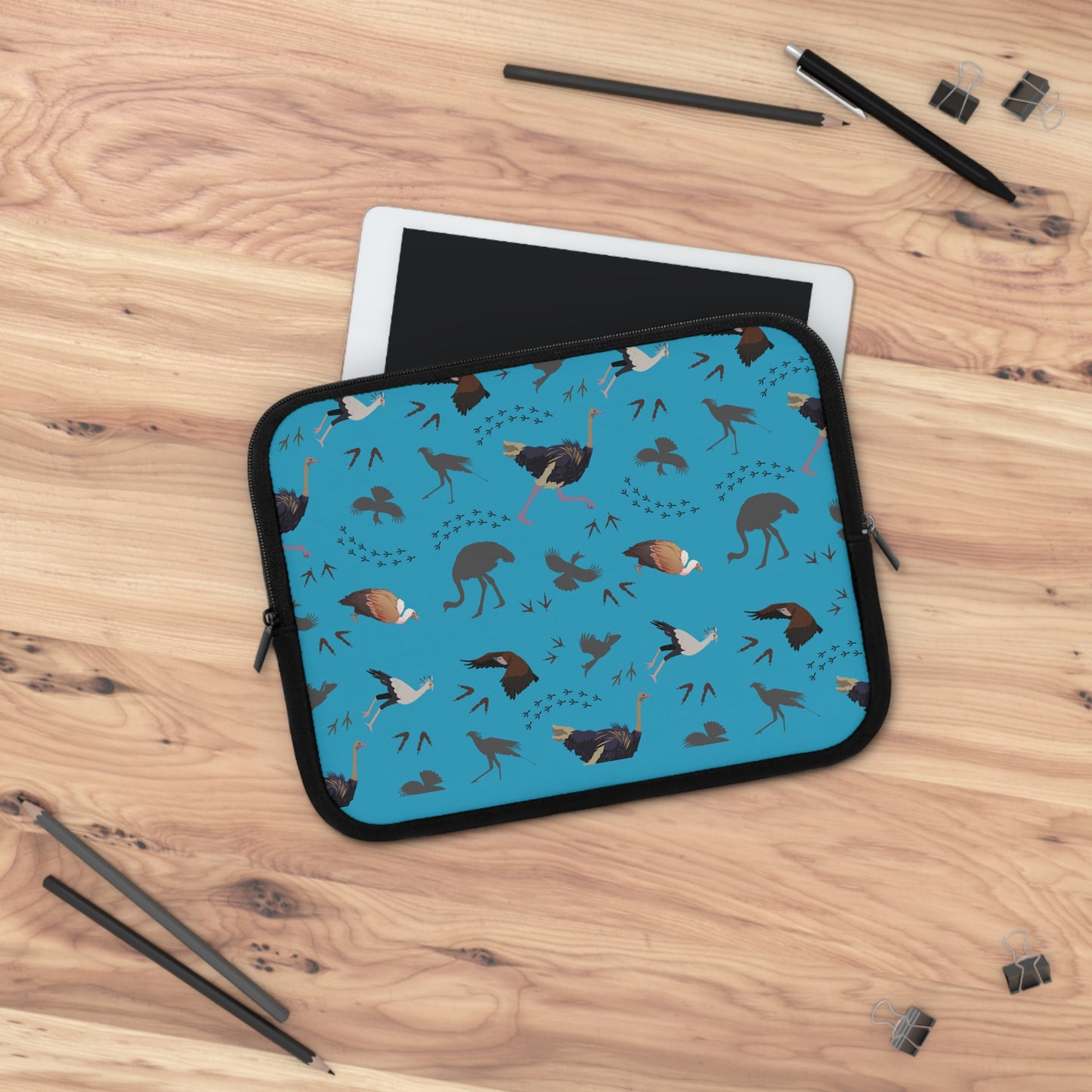 Safari Bird Pattern Laptop Sleeve, Stylish Laptop Bag, Wildlife Laptop Cover, Gift for Bird Lovers, Laptop Case for Travel