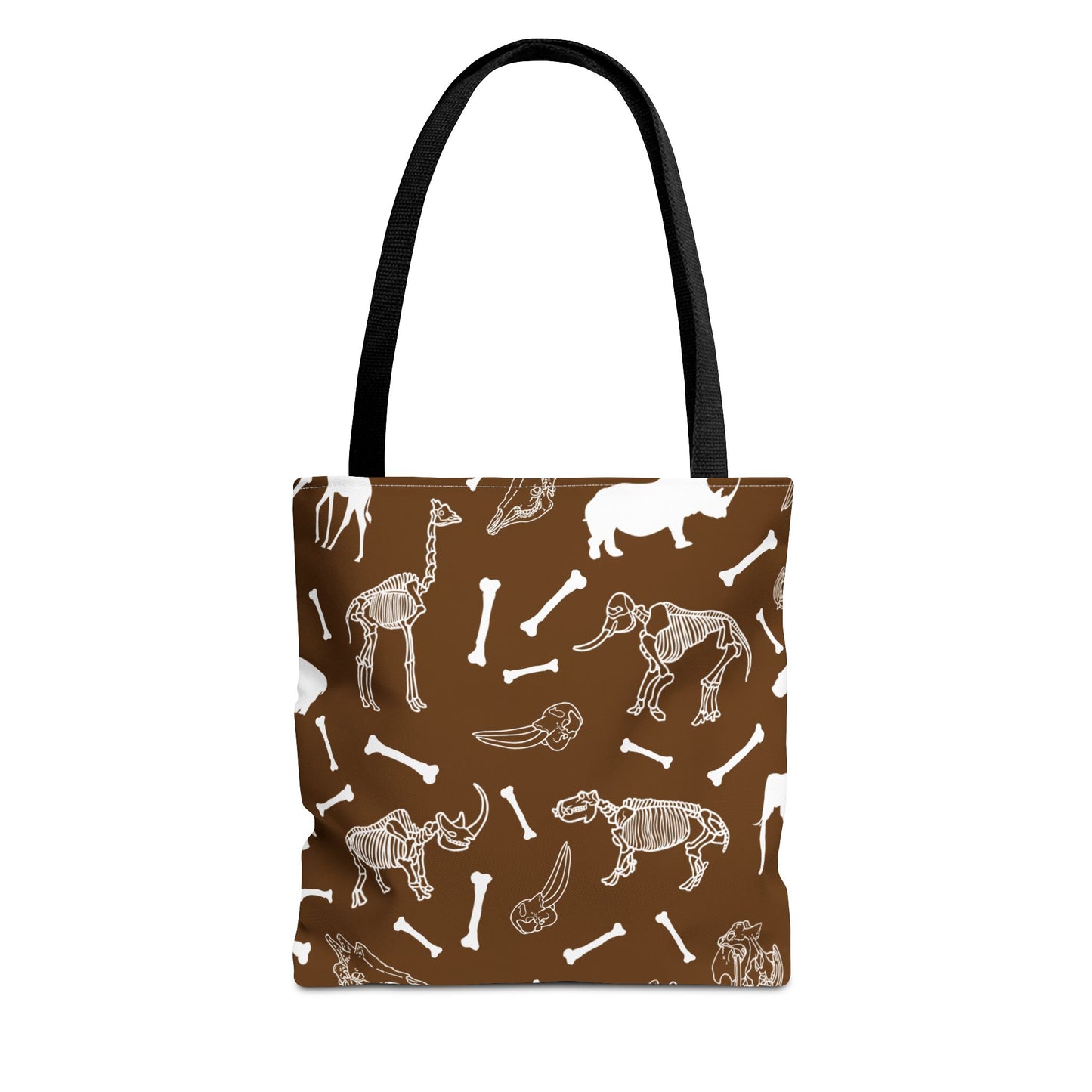 Whimsical Animal Skeletons Tote Bag (Brown), Perfect for Animal Lovers, Halloween, Eco-Friendly Bag, Gift for Pet Owners, Shopping Bag, Halloween Gift