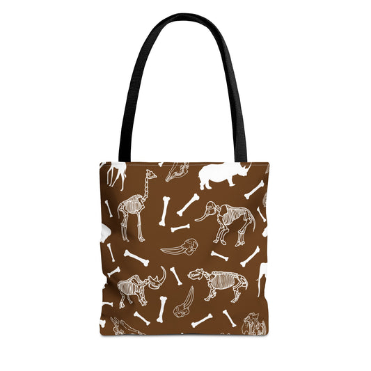 Whimsical Animal Skeletons Tote Bag (Brown), Perfect for Animal Lovers, Halloween, Eco-Friendly Bag, Gift for Pet Owners, Shopping Bag, Halloween Gift