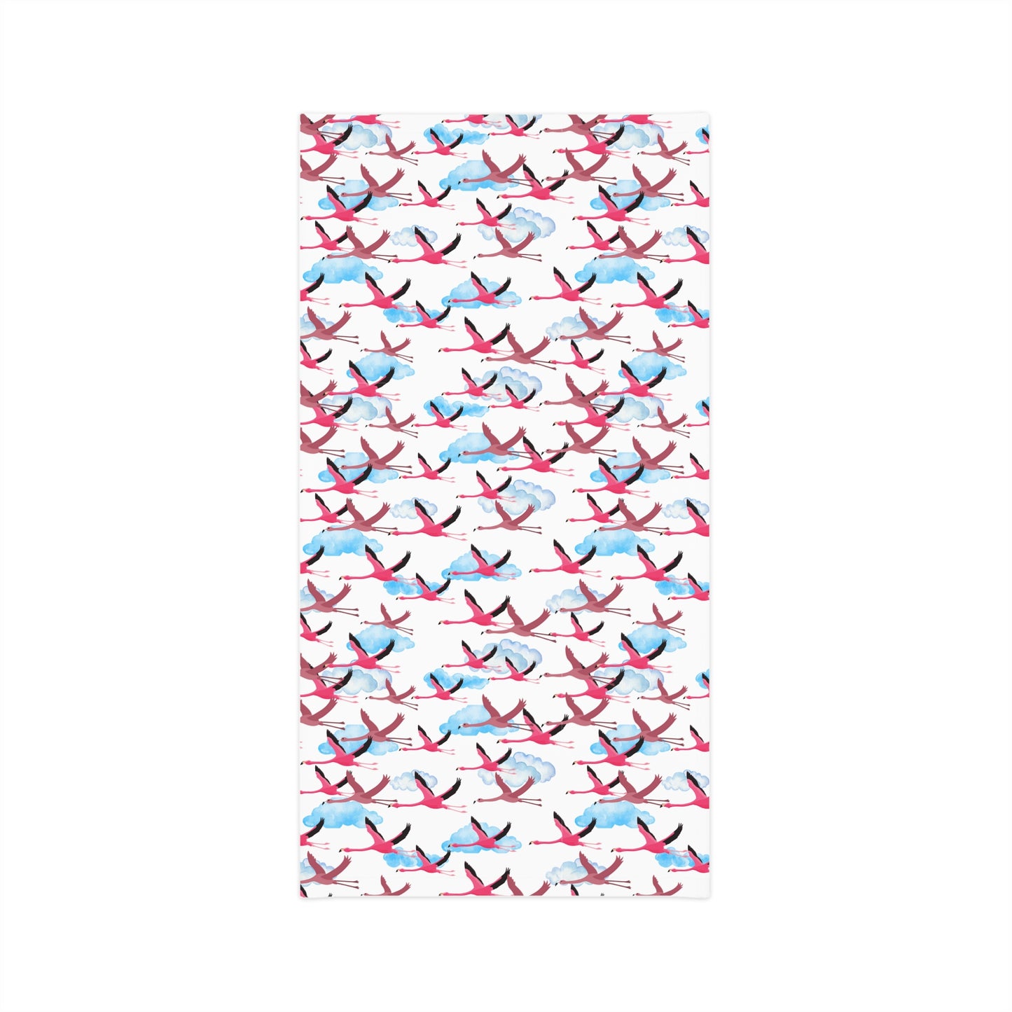 Colorful Lightweight Neck Gaiter with Flying Flamingo Design (White), Outdoor Accessory, Unique Gift, Hiking Gear, Nature-Themed Scarf