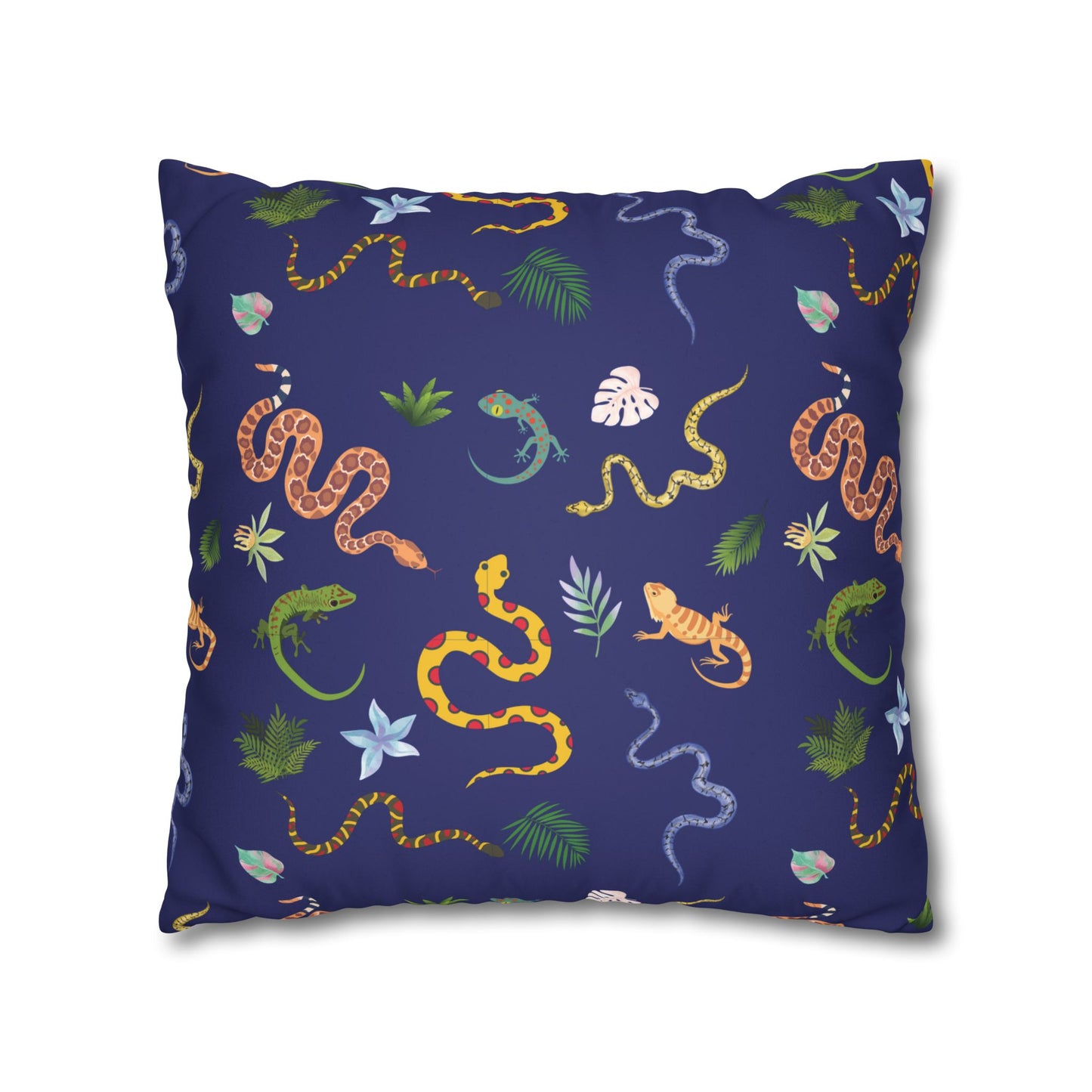 Dancing Reptiles Lux Faux Suede Throw Pillow Cover – 18" x 18" & 20" x 20"