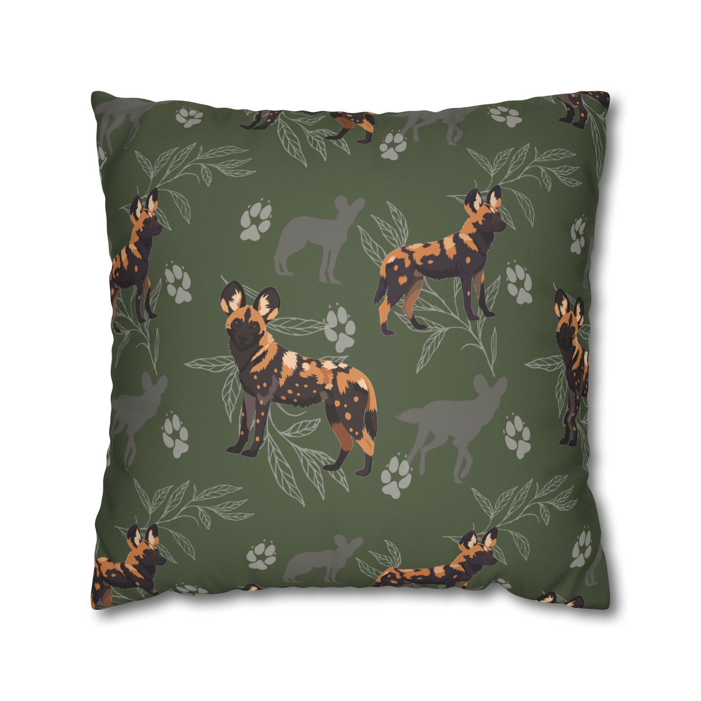 Wild Dog Pack Lux Faux Suede Throw Pillow Cover – 18" x 18" & 20" x 20"