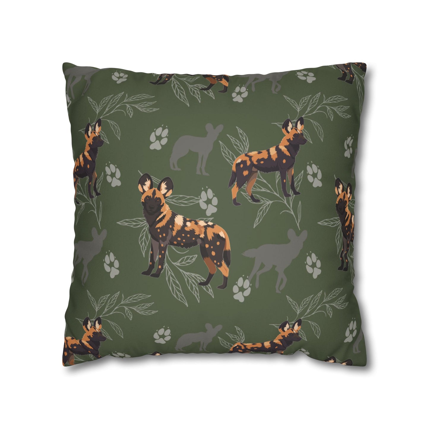 Wild Dog Pack Lux Faux Suede Throw Pillow Cover – 18" x 18" & 20" x 20"