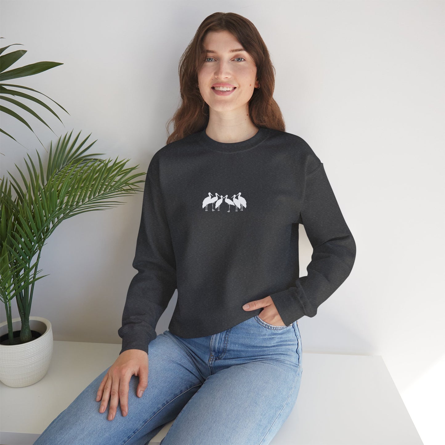 Soaring Stork Crewneck Sweatshirt | Unisex Sweater for Nature Lovers, Perfect for Gift Giving, Cozy Wear, Outdoor Adventures, Eco-Friendly