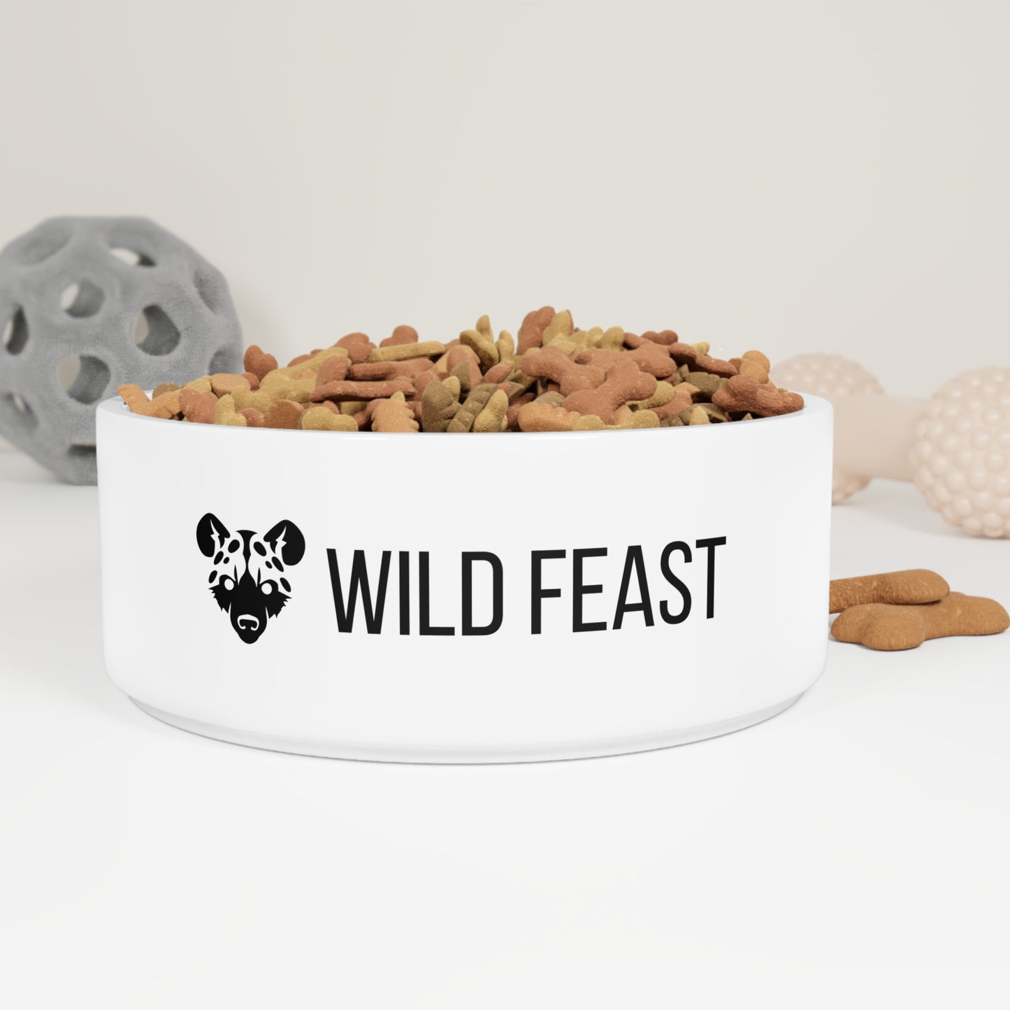 Pet Bowl with Lion Design - WILD FEAST, Custom Dog Dish, Cat Bowl, Pet Accessories, Animal Lover Gift, Unique Petware