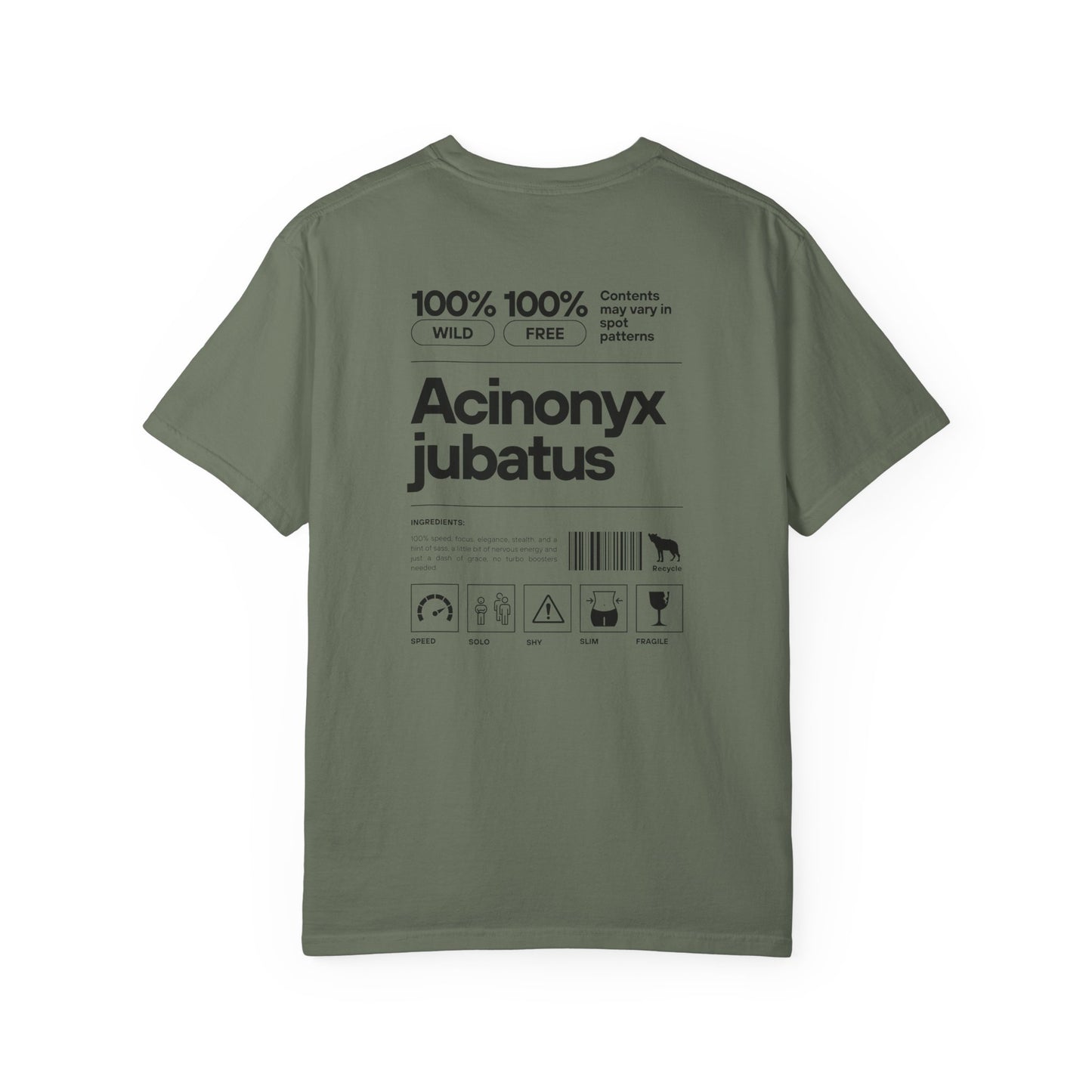 Cheetah Component Graphic T-Shirt, Unique Casual Wear, Fashionable Gift, Nature Lover Apparel, Perfect for Wildlife Enthusiasts