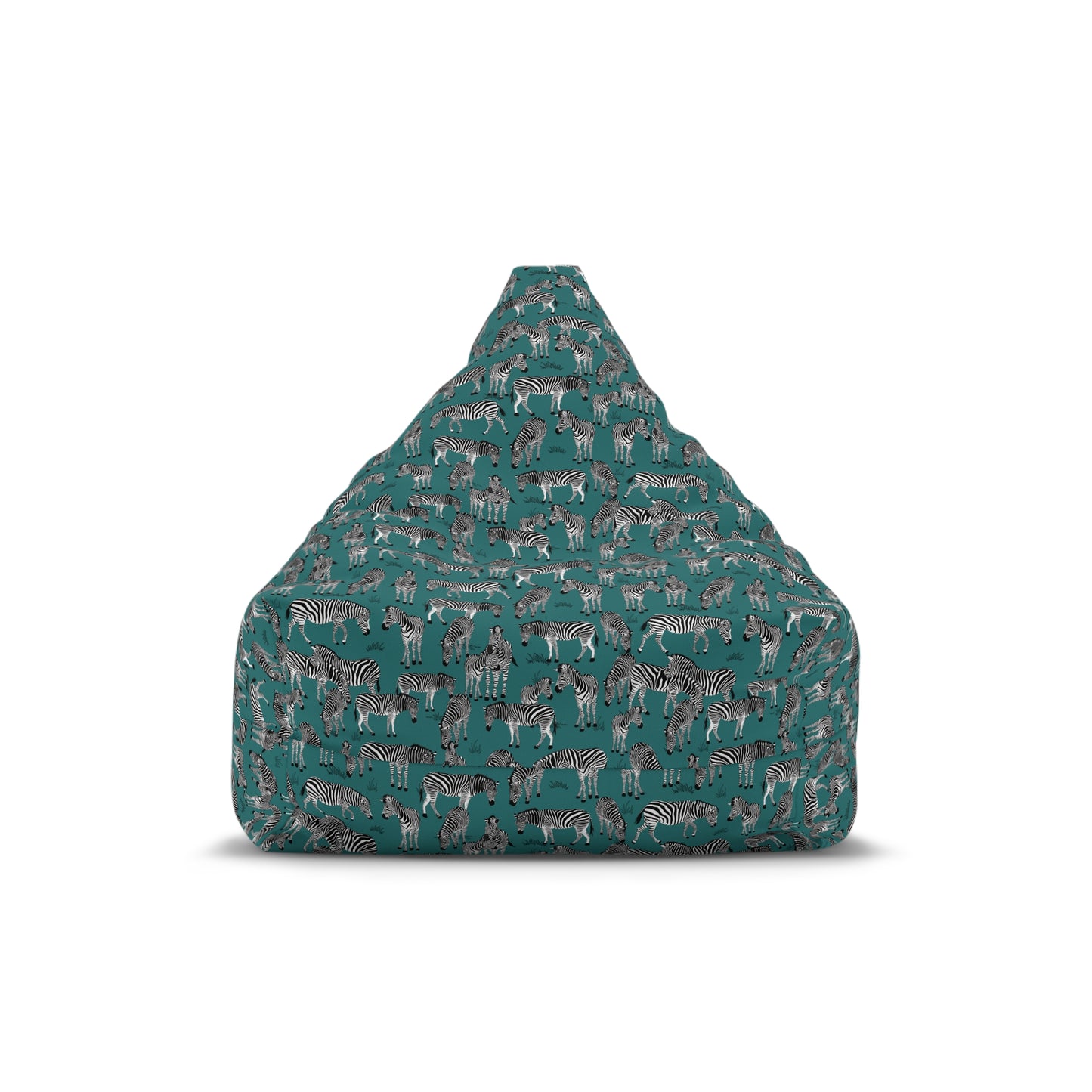 Bean Bag Chair Cover - Zebra Herd Pattern (Jade Sea)